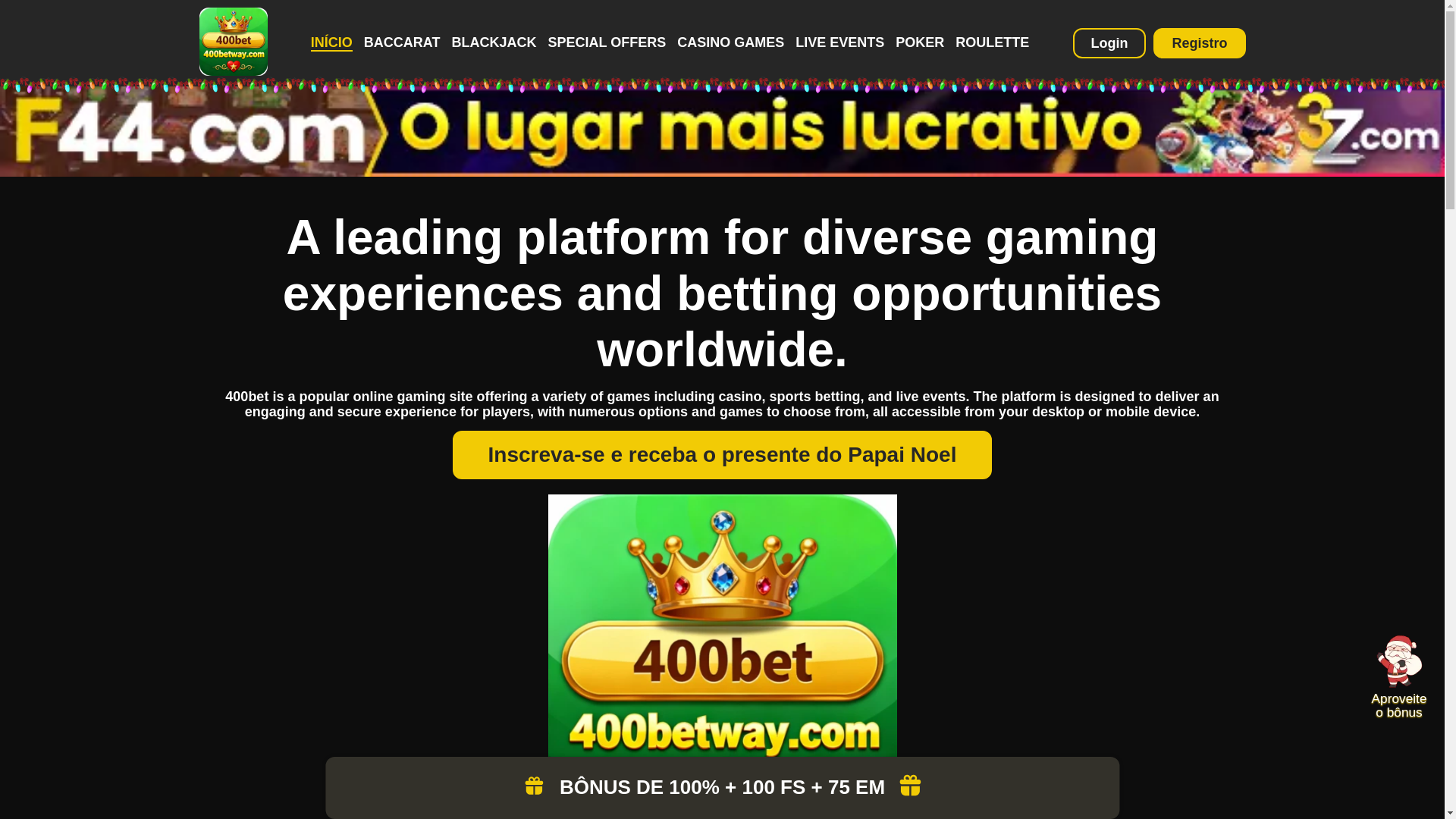 website screenshot of https://400betway.com/
