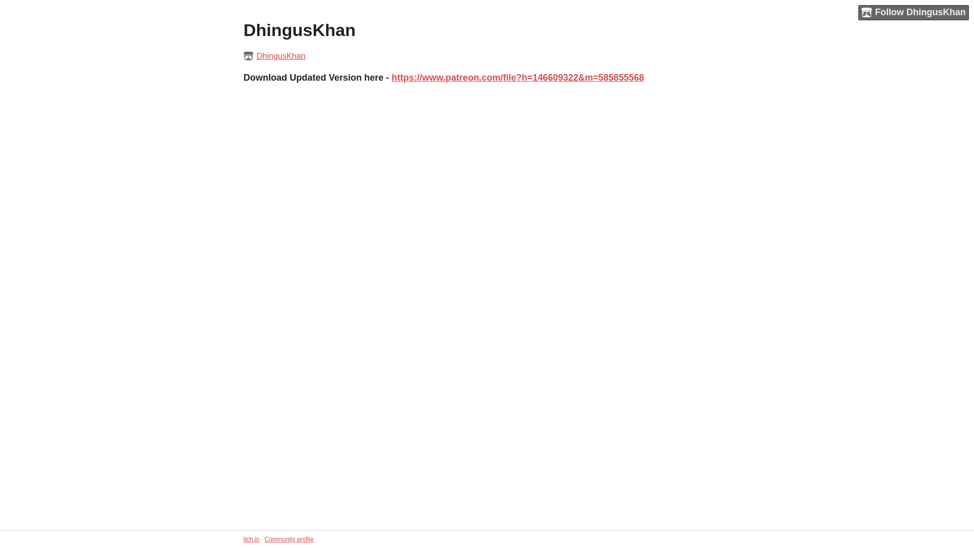 website screenshot of https://dhinguskhan.itch.io/
