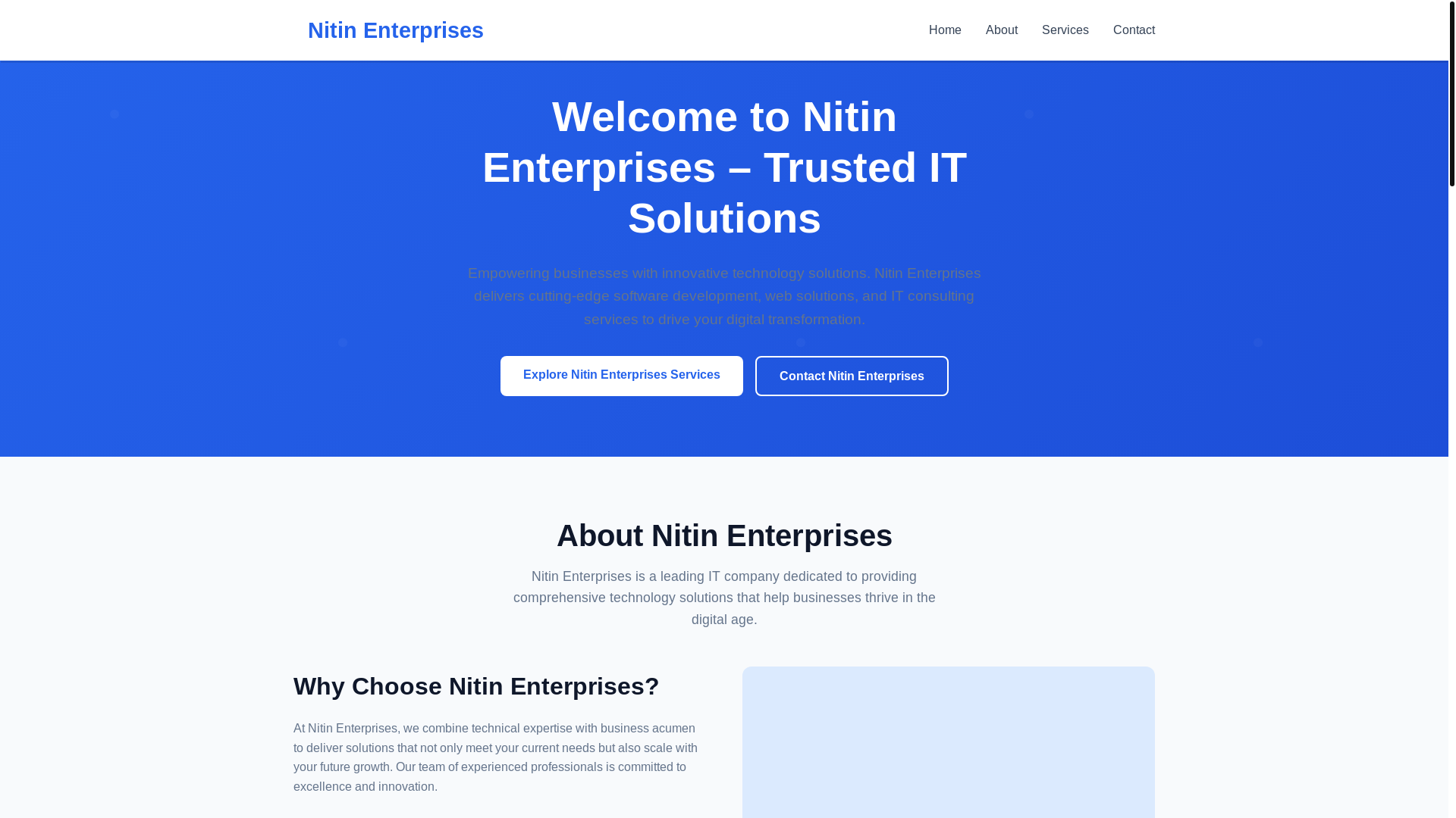 website screenshot of https://nitin-enterprises.shop/