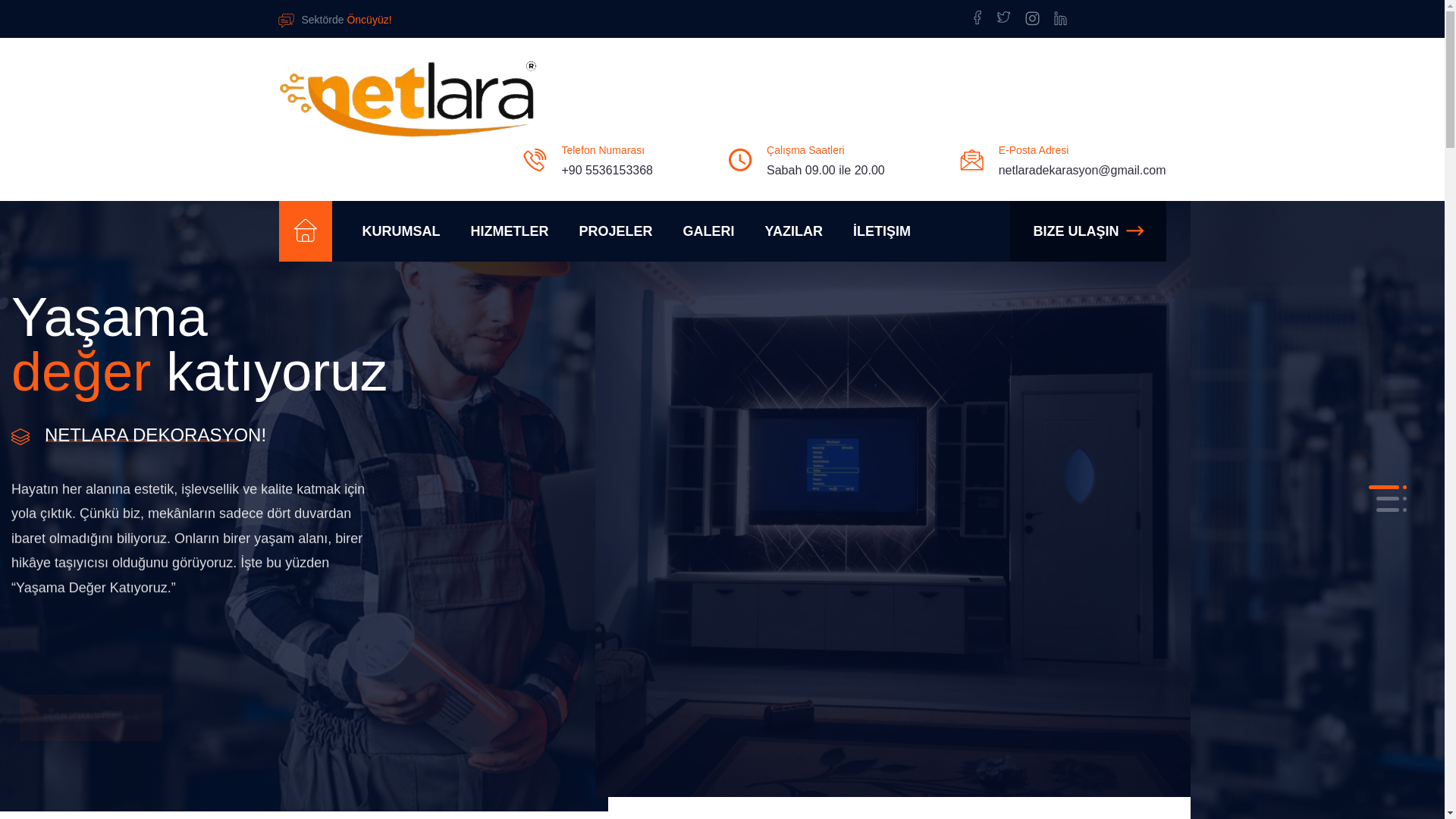 website screenshot of https://netlaradekorasyon.com.tr