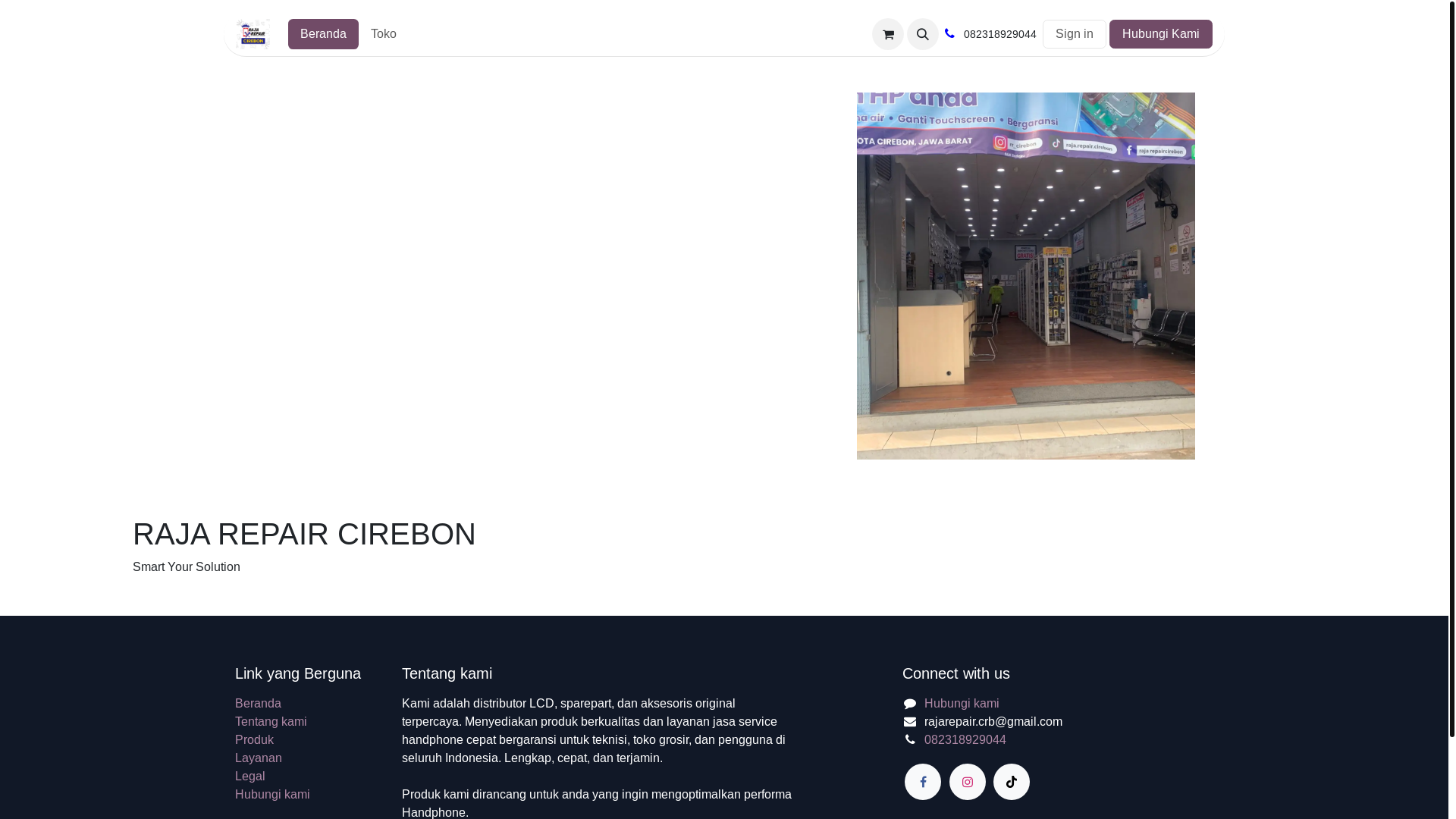 website screenshot of https://rajarepaircirebon.com/