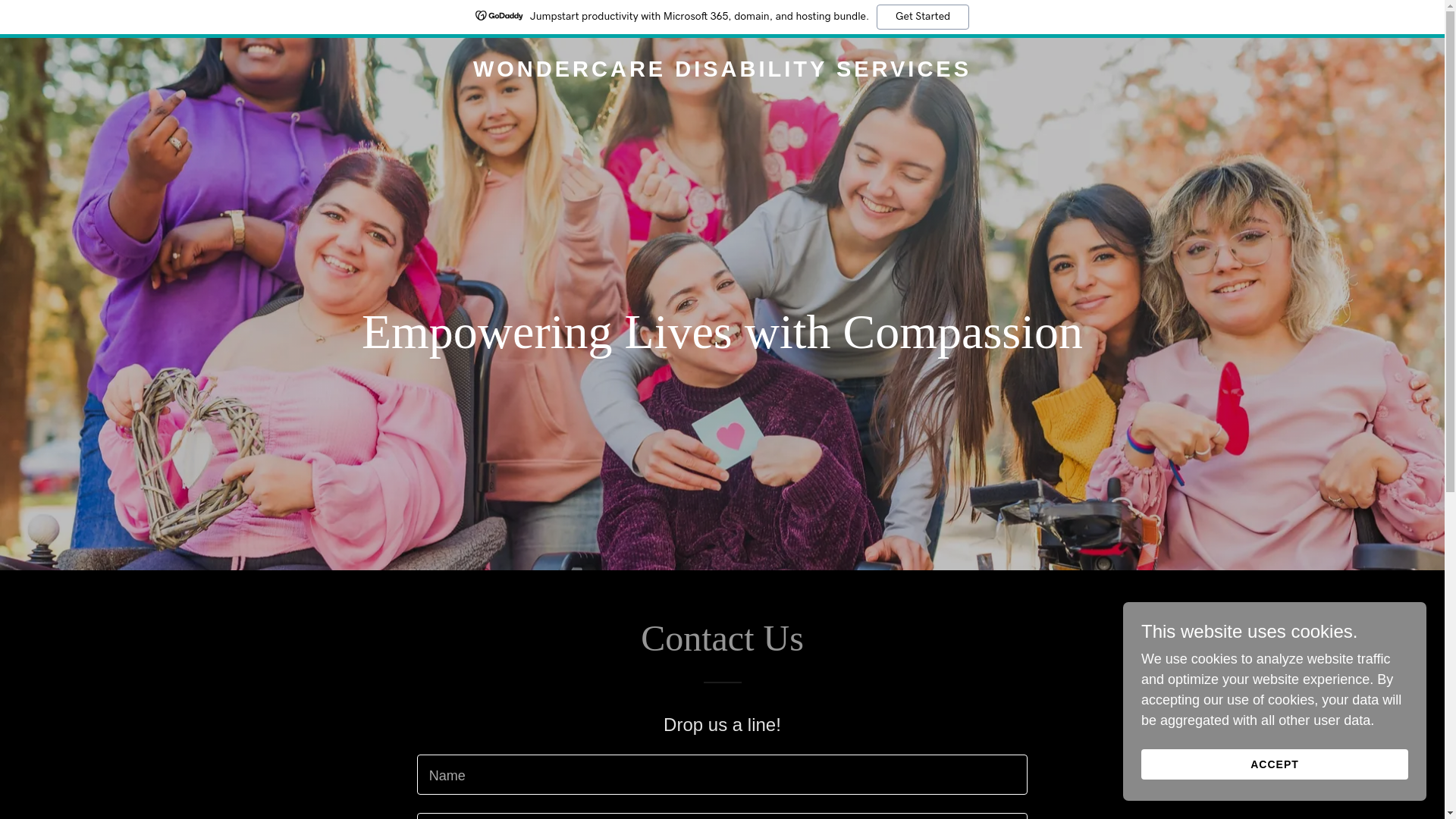 website screenshot of https://wondercaredisabilityservices.com.au/