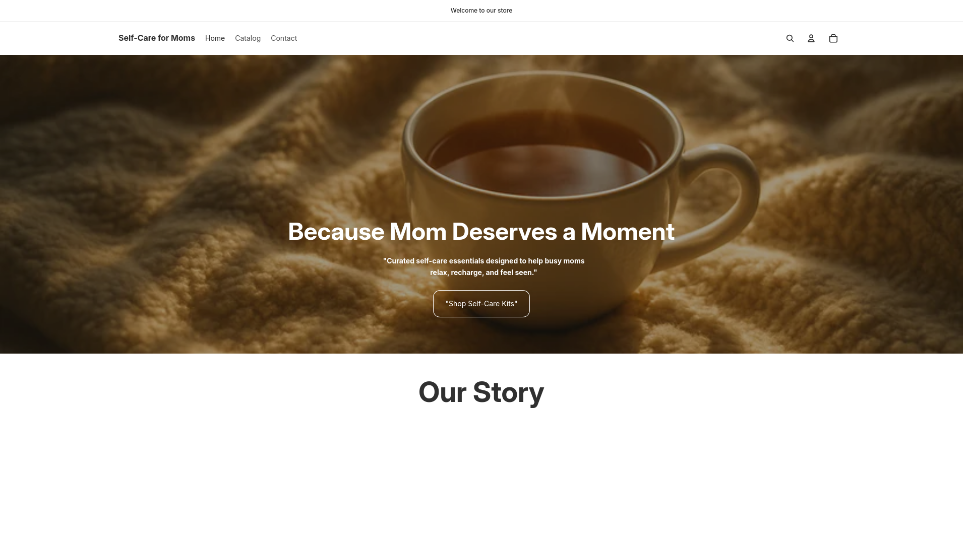 website screenshot of https://self-careformoms.store/