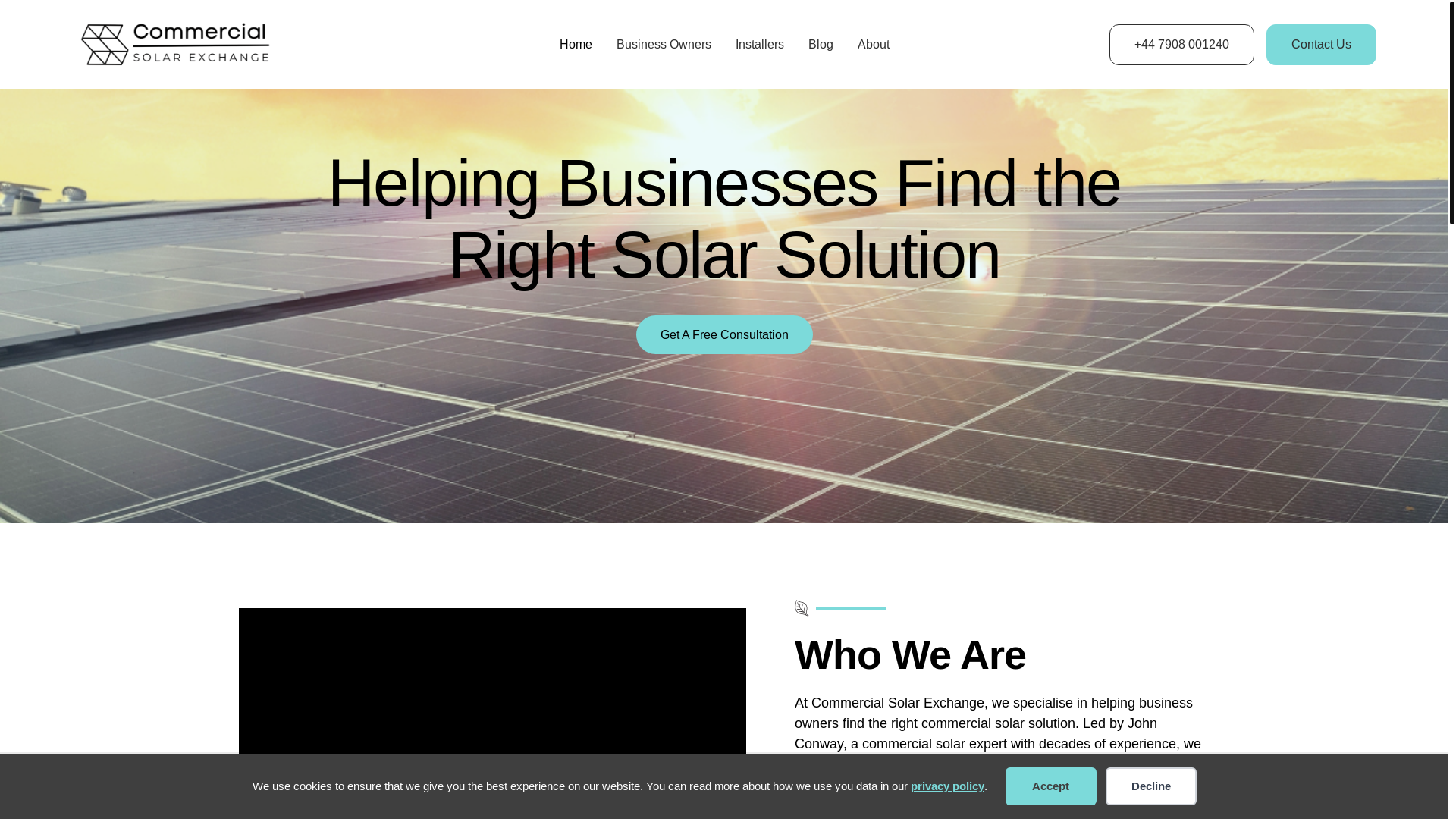 website screenshot of https://commercialsolarexchng.com/