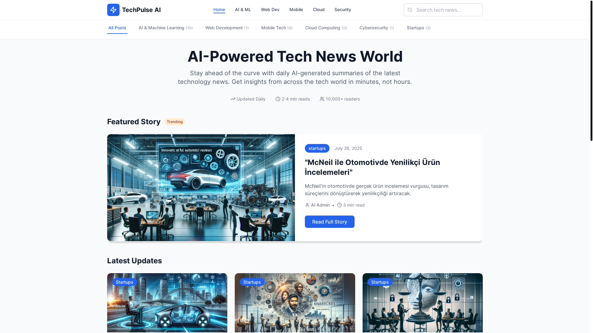 website screenshot of https://pulseoftech.net/