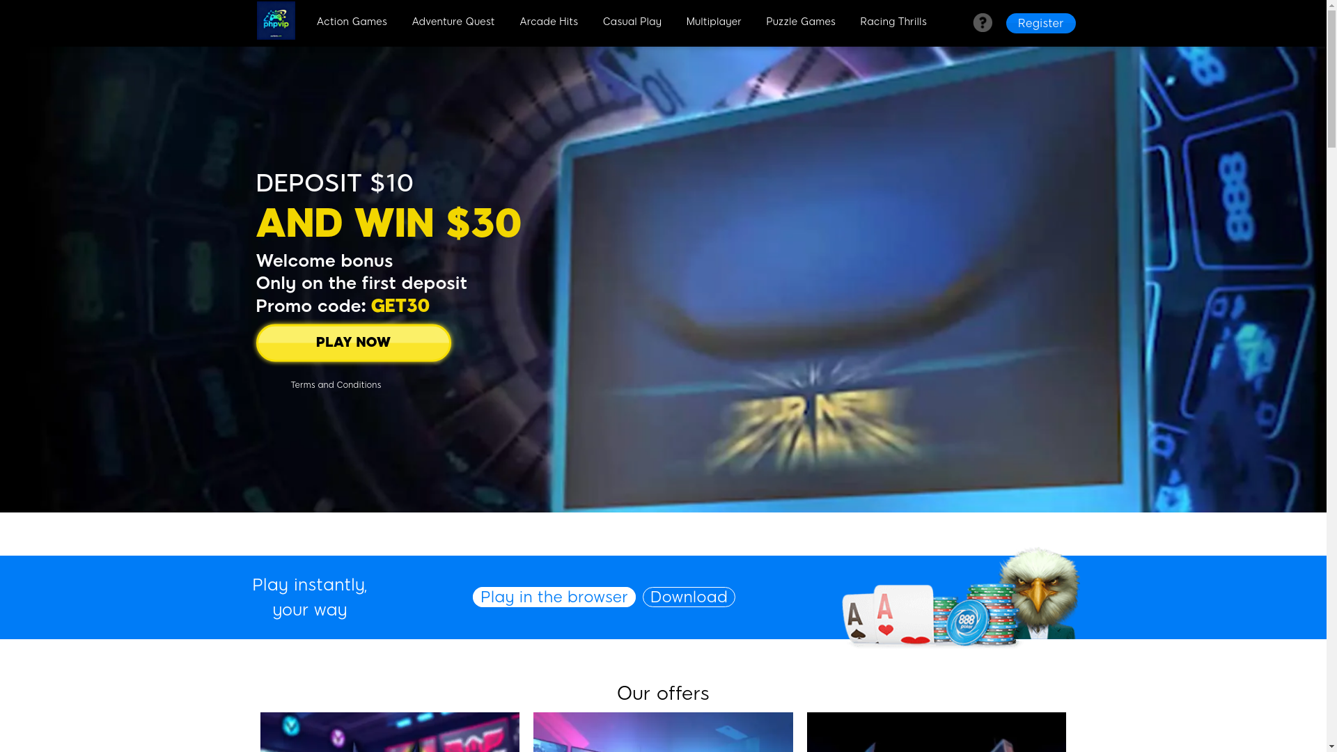 website screenshot of https://gophpvip.com/