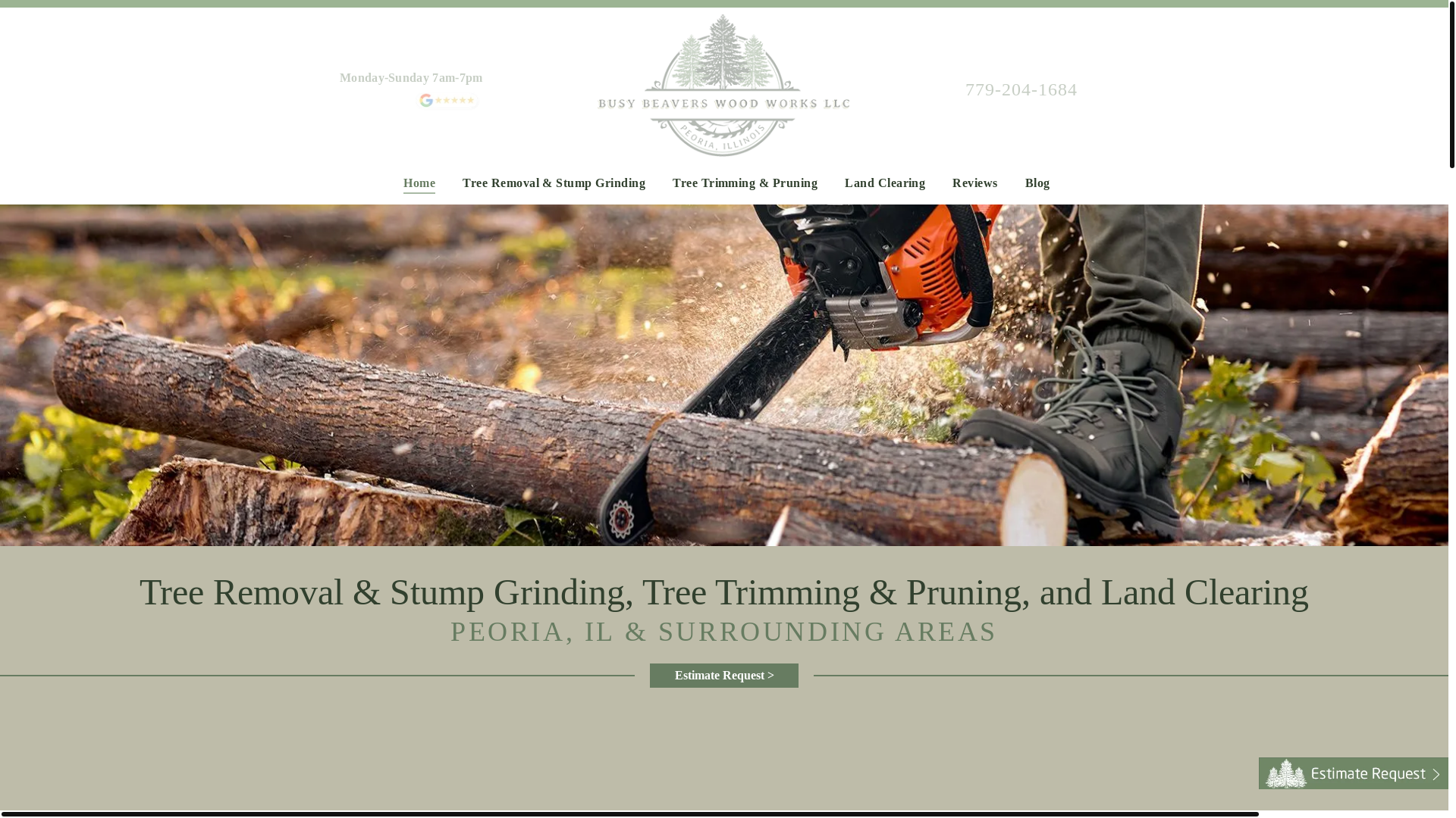 website screenshot of https://treeserviceremovalpeoria.com/