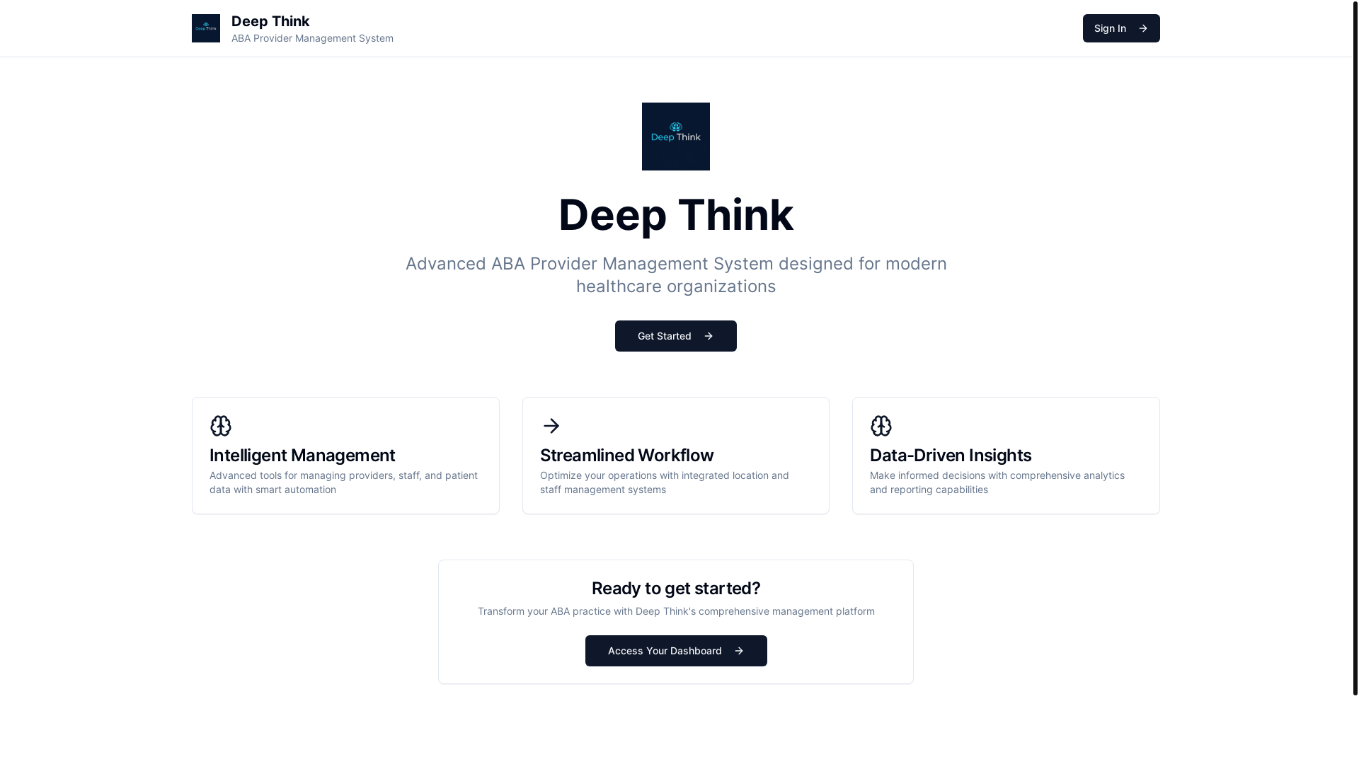 website screenshot of https://demo-deep-think.com/
