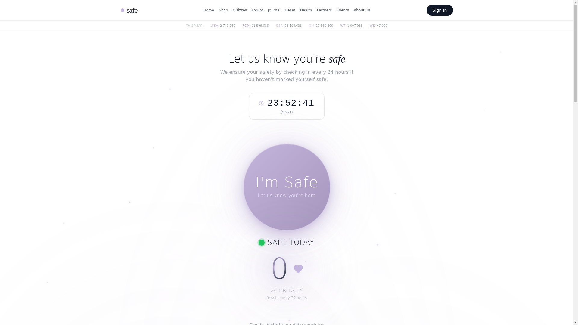 website screenshot of https://iamnowsafe.com/