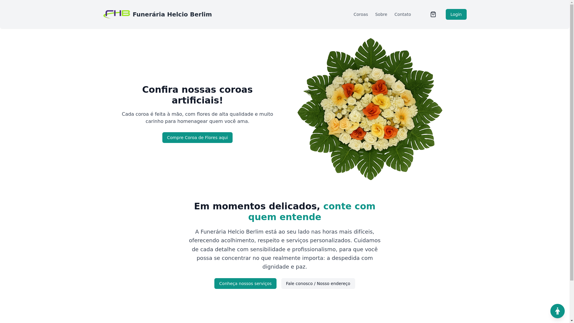 website screenshot of https://funerariahelcioberlim.com/
