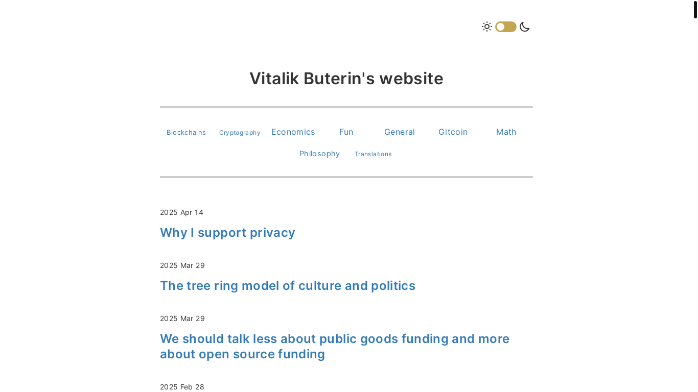 website screenshot of https://vitalik.eth.limo/