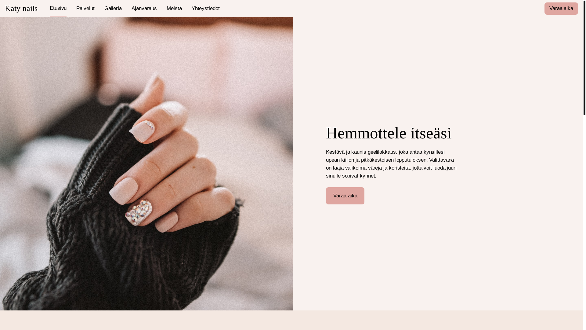 website screenshot of https://katynails.fi/