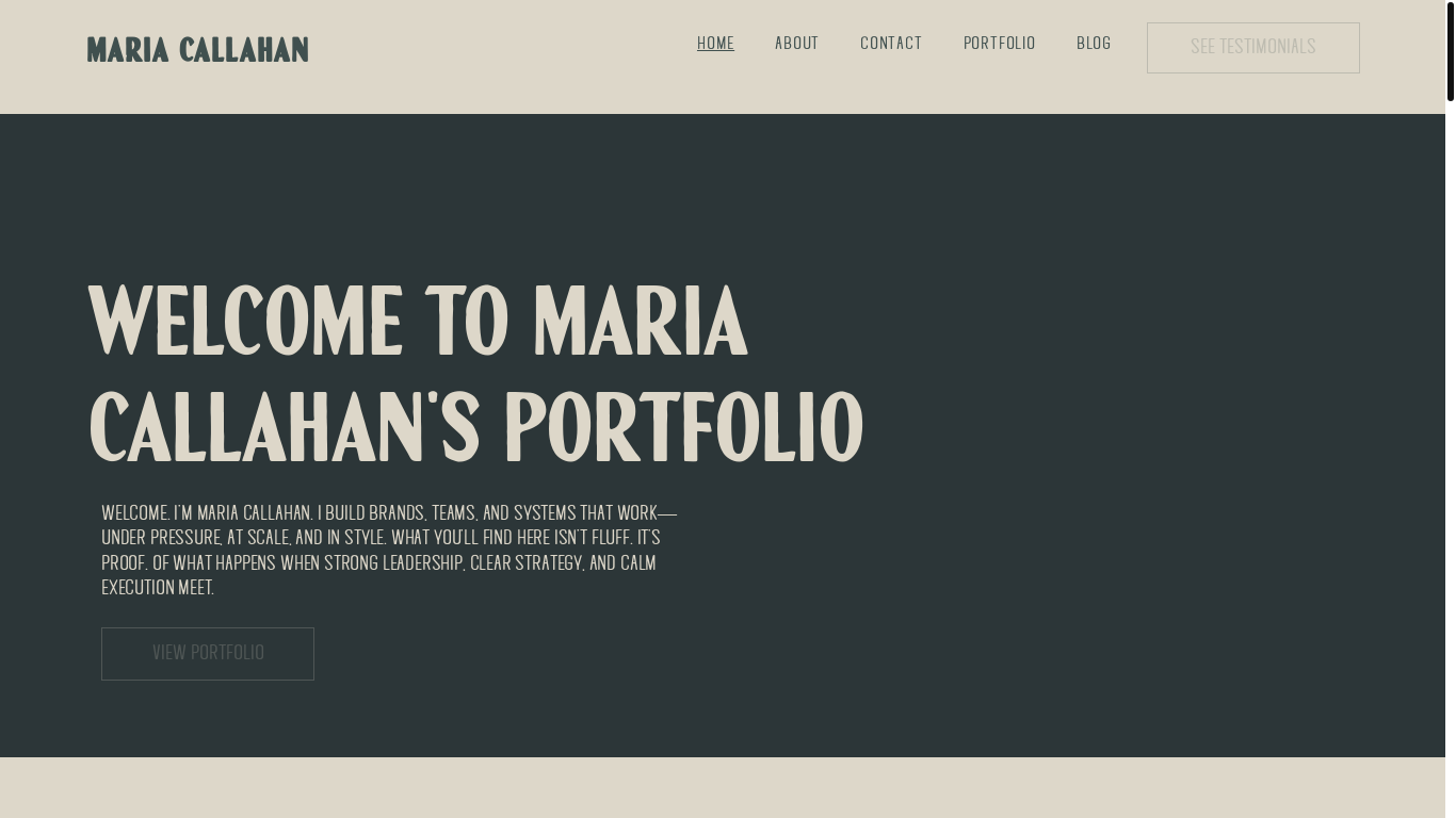 website screenshot of https://mariacallahannn.com/