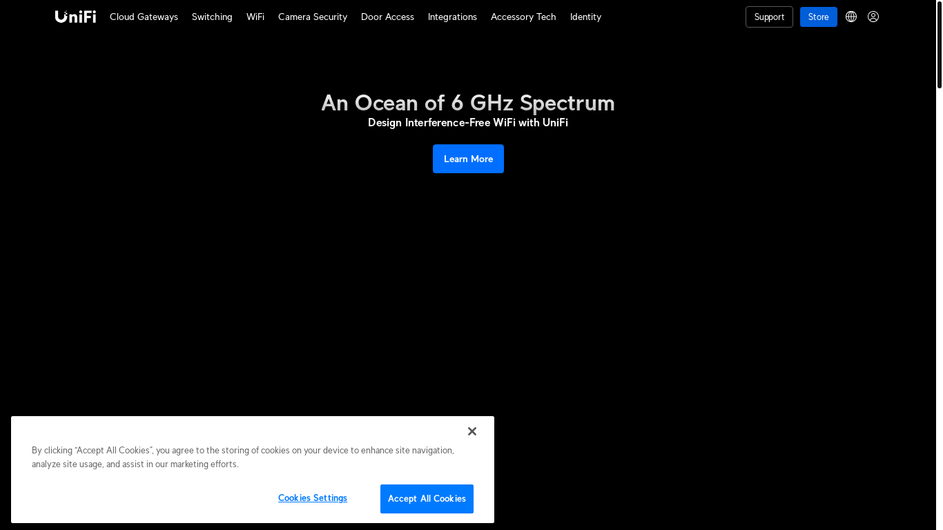 website screenshot of https://ubnt.com