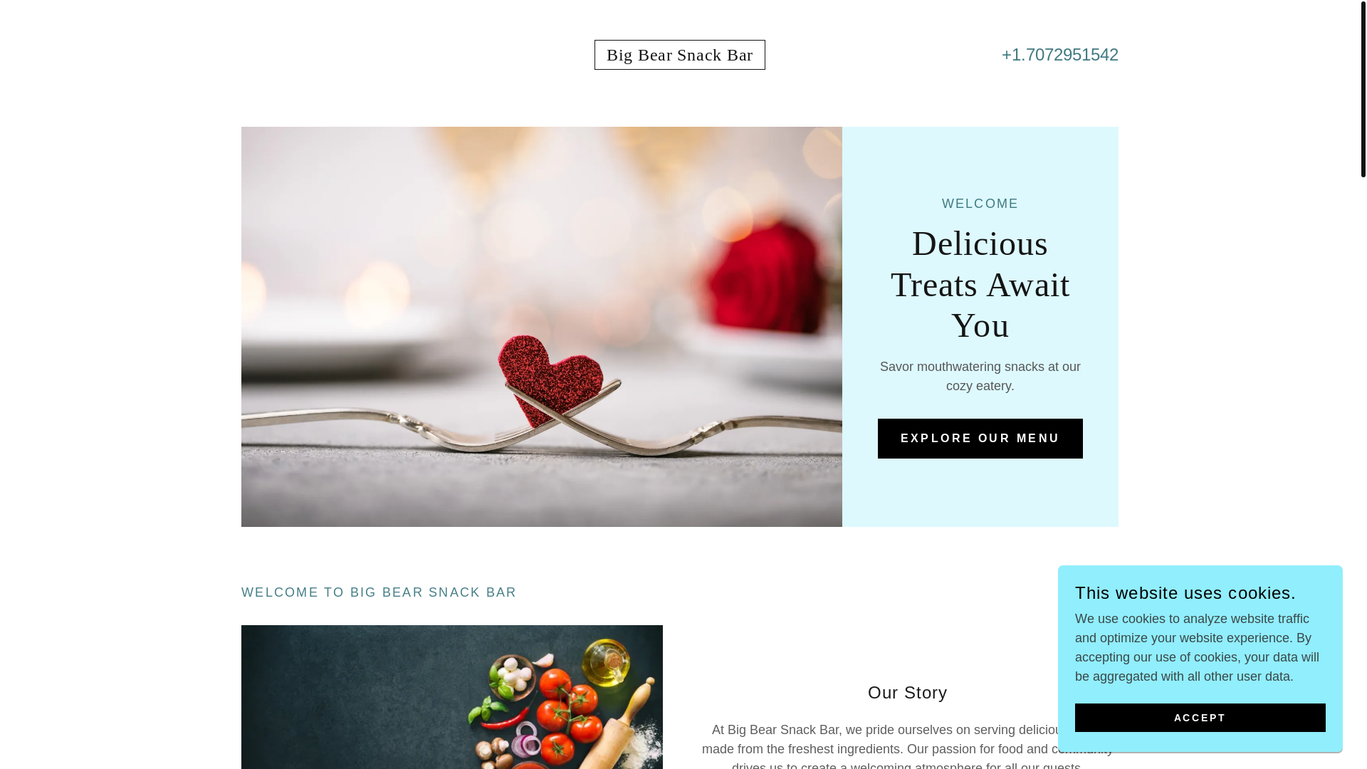 website screenshot of https://bigbearsnackbar.com/