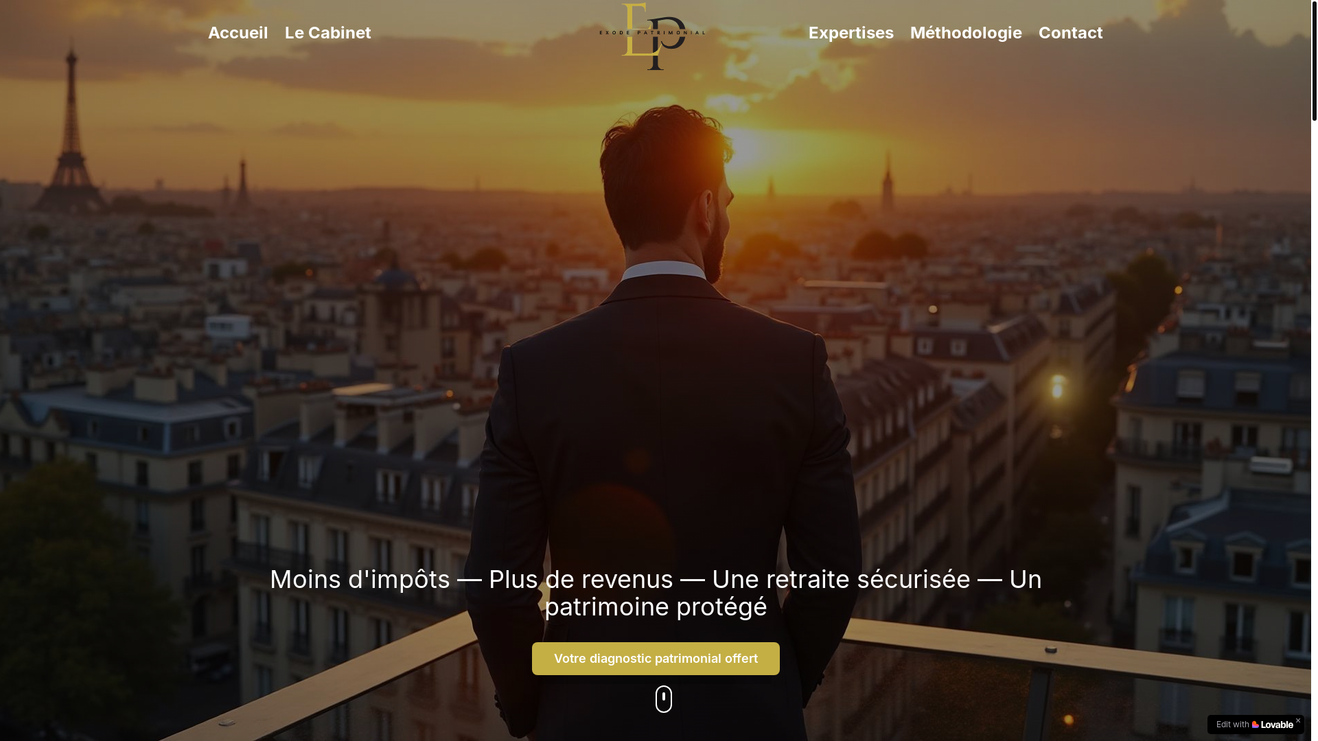 website screenshot of https://cabinetexodepatrimonial.fr/