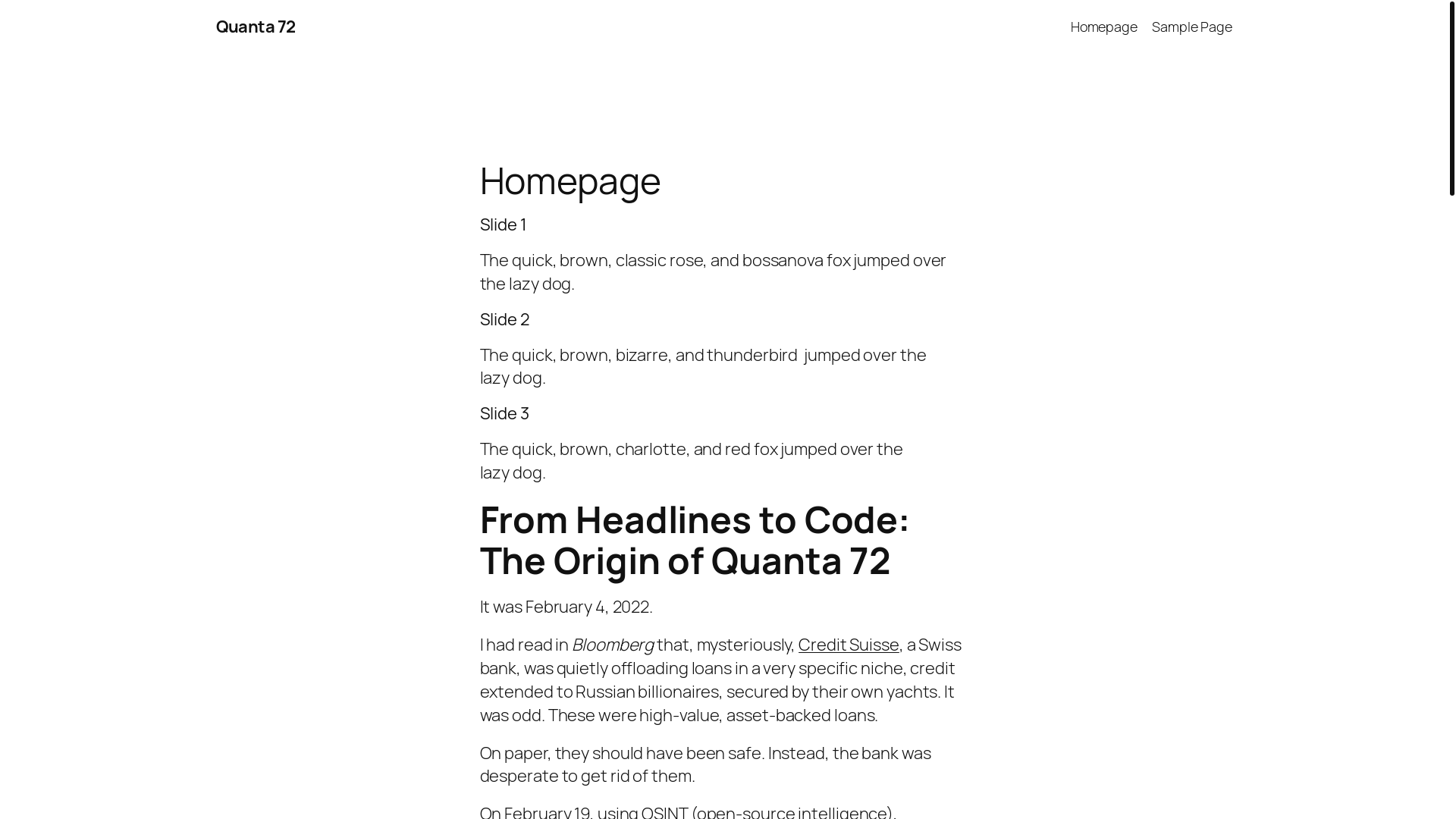 website screenshot of https://quanta72.com/