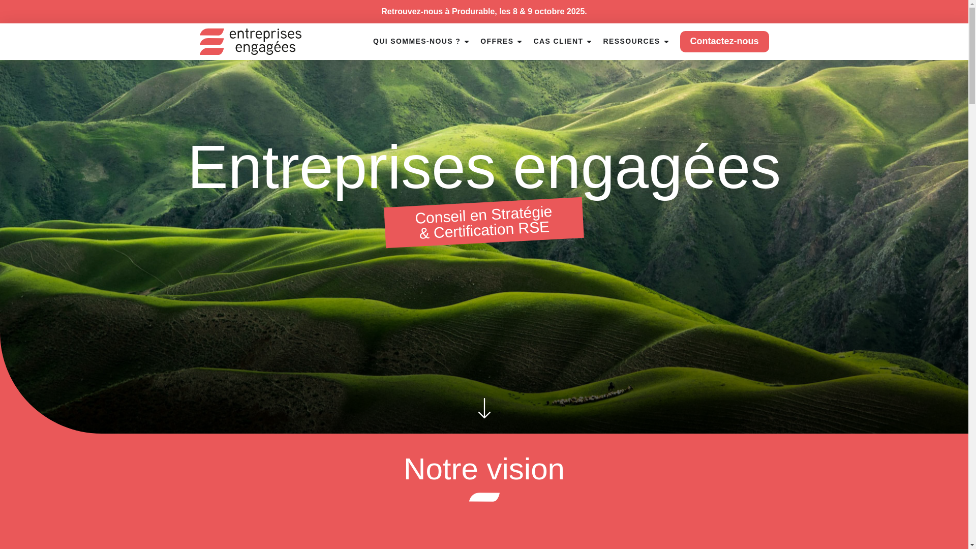 website screenshot of https://meetentreprises-engagees.com/