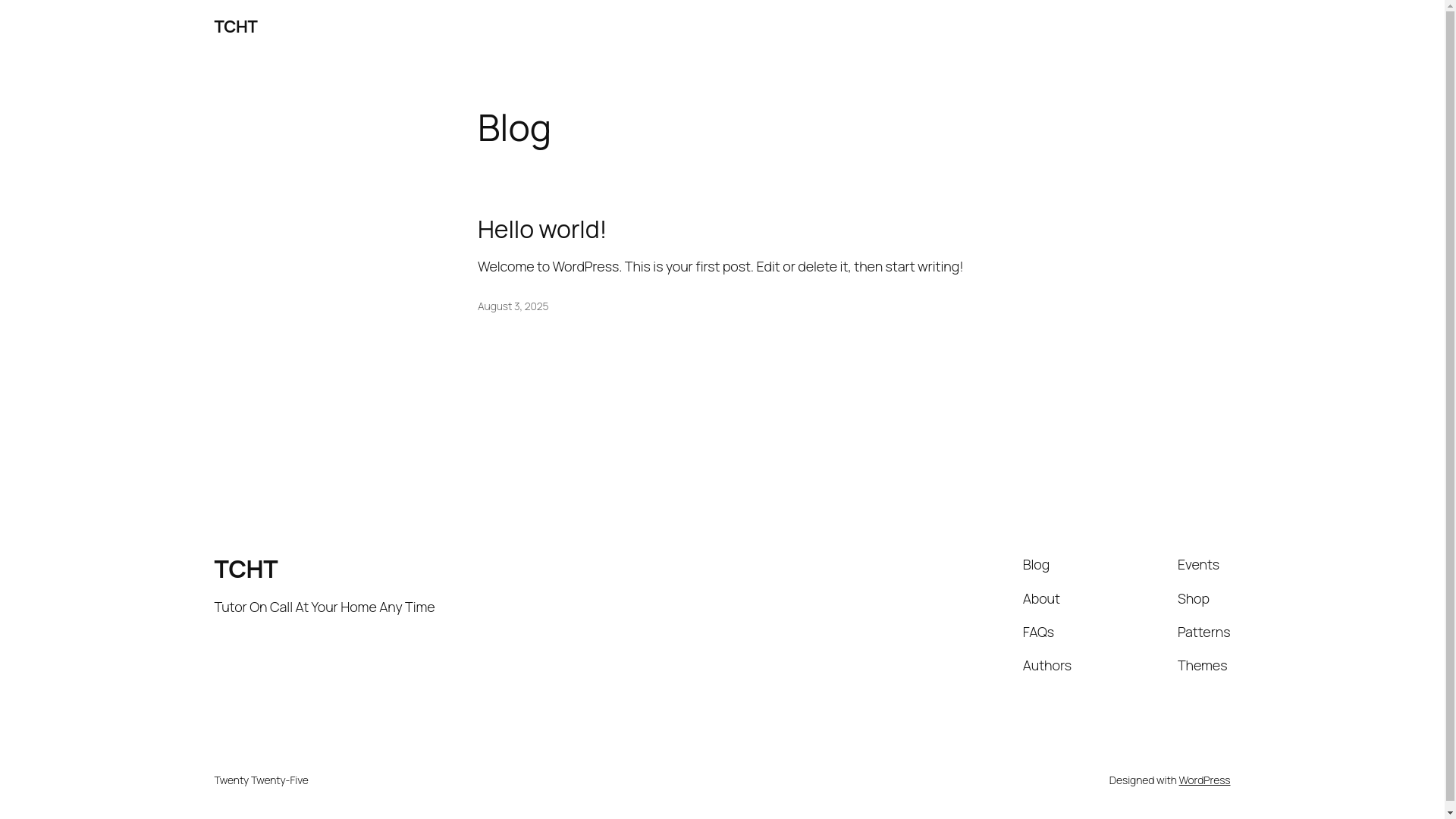 website screenshot of https://tcht.in/