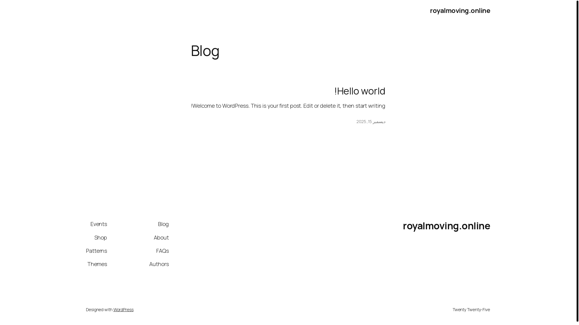 website screenshot of https://royalmoving.online/