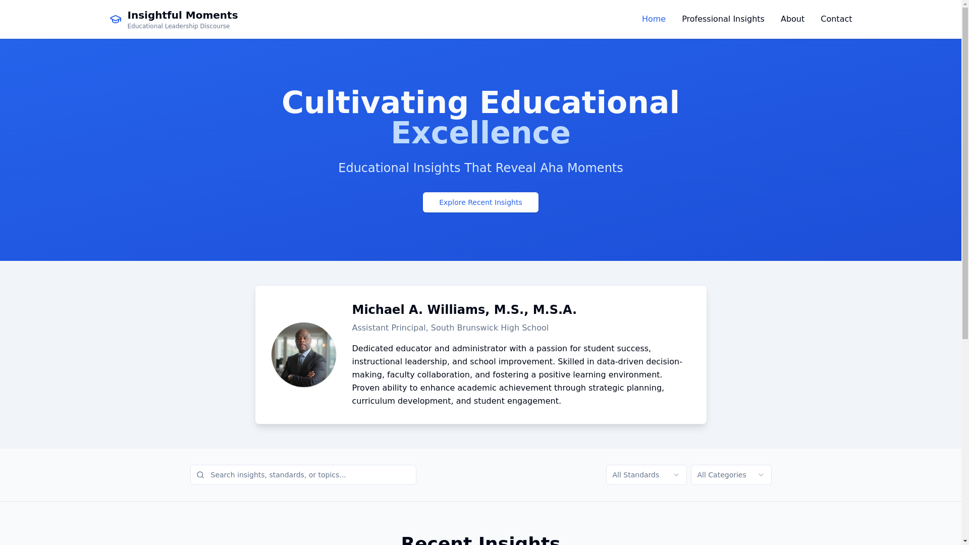 website screenshot of https://insightfulmoments.org/