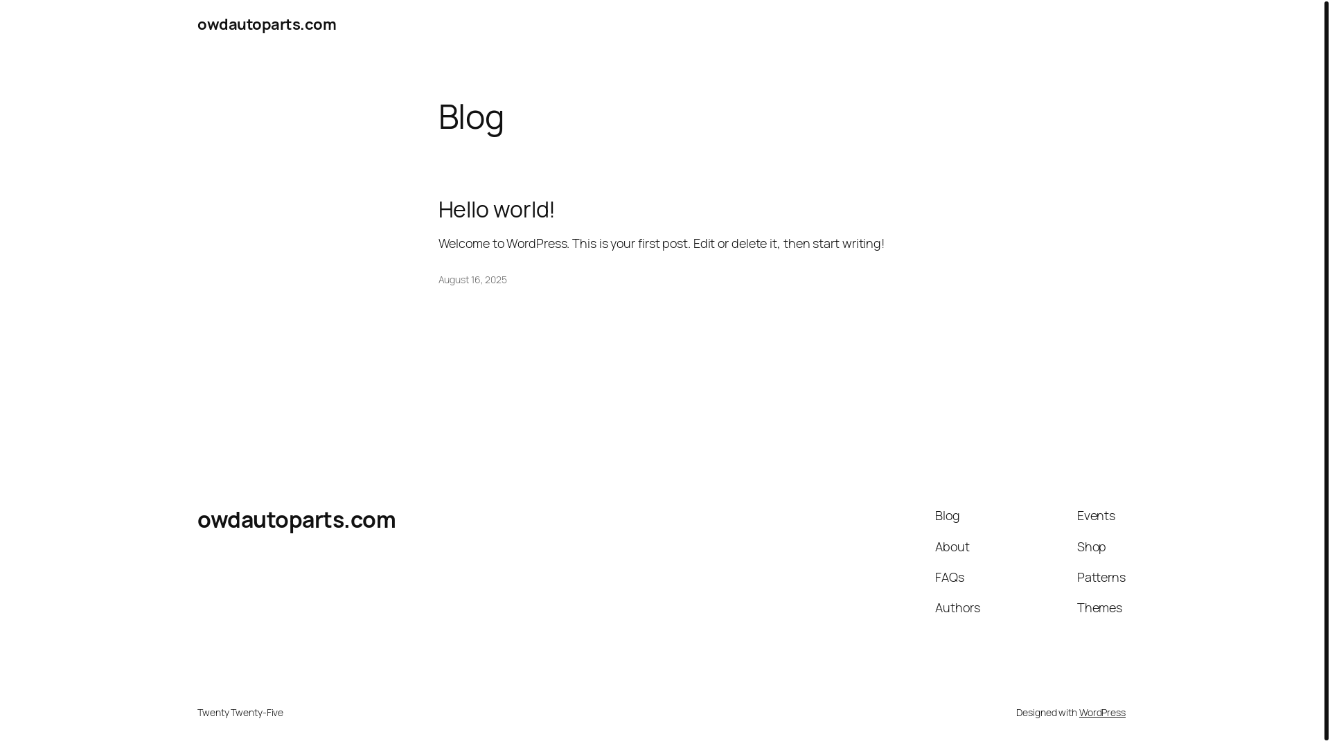 website screenshot of https://owdautoparts.com/