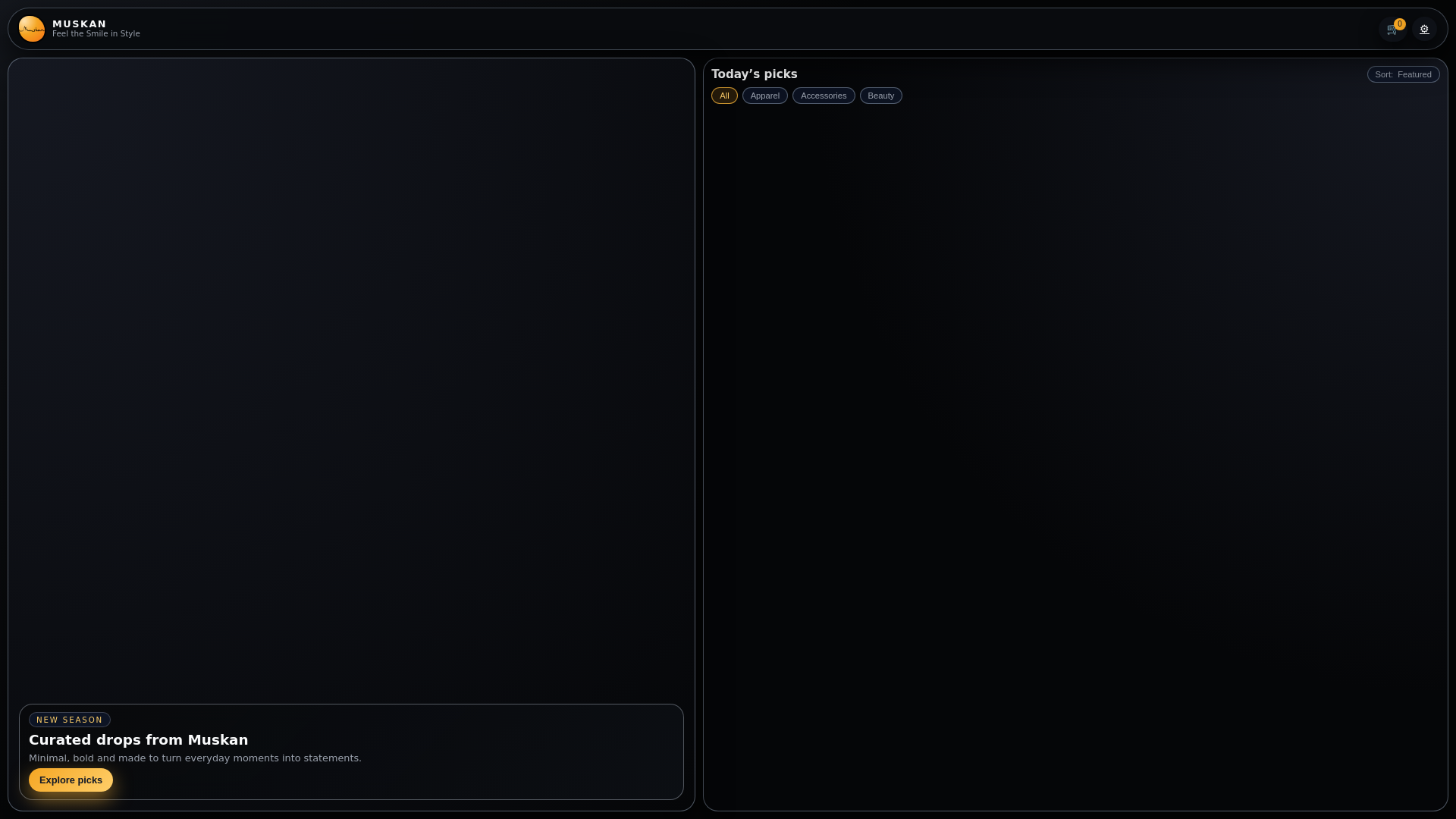 website screenshot of https://muskanbd.shop/