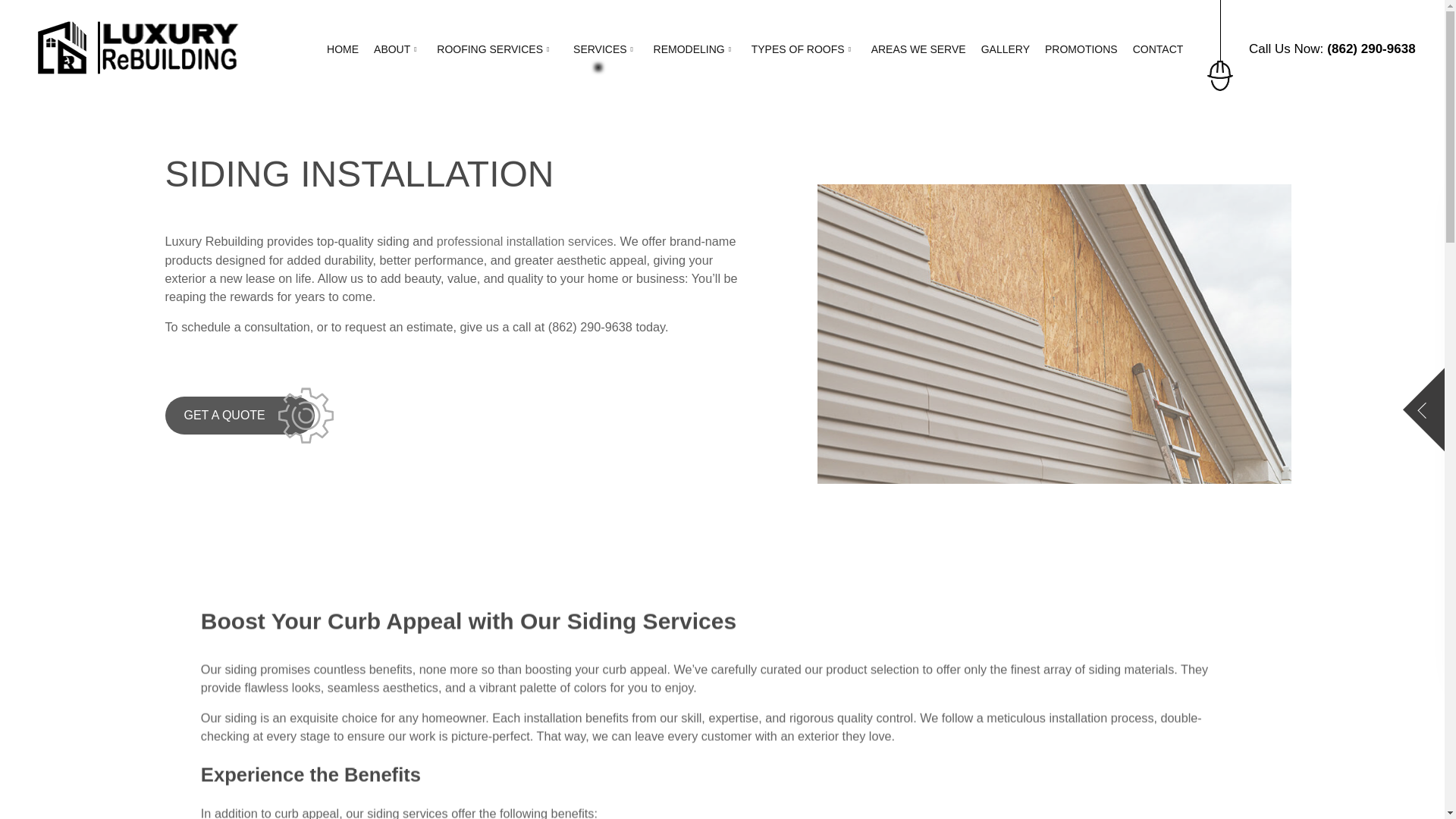 website screenshot of https://luxuryrebuilding.com/services/siding-installation/