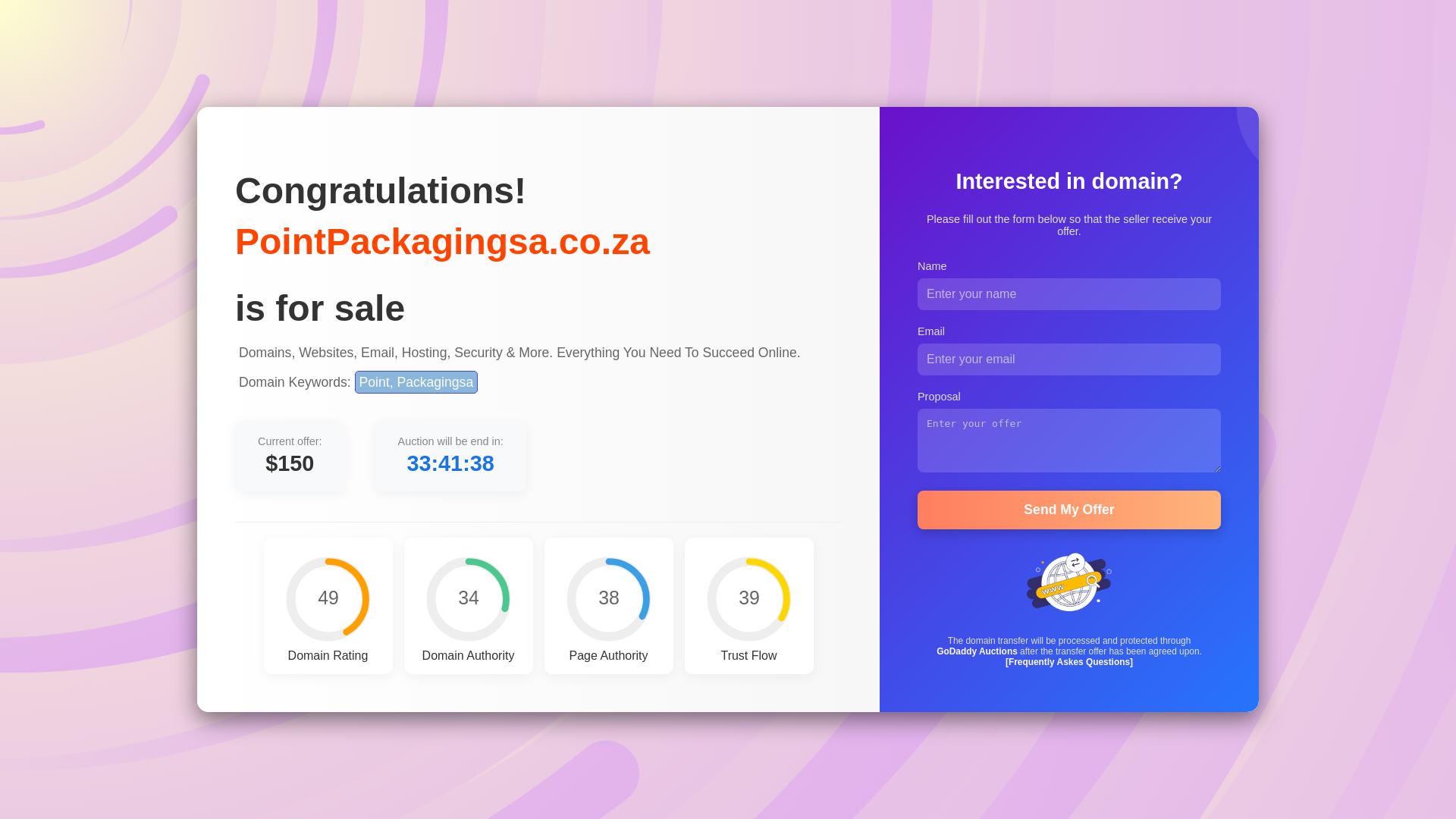 website screenshot of https://pointpackagingsa.co.za/