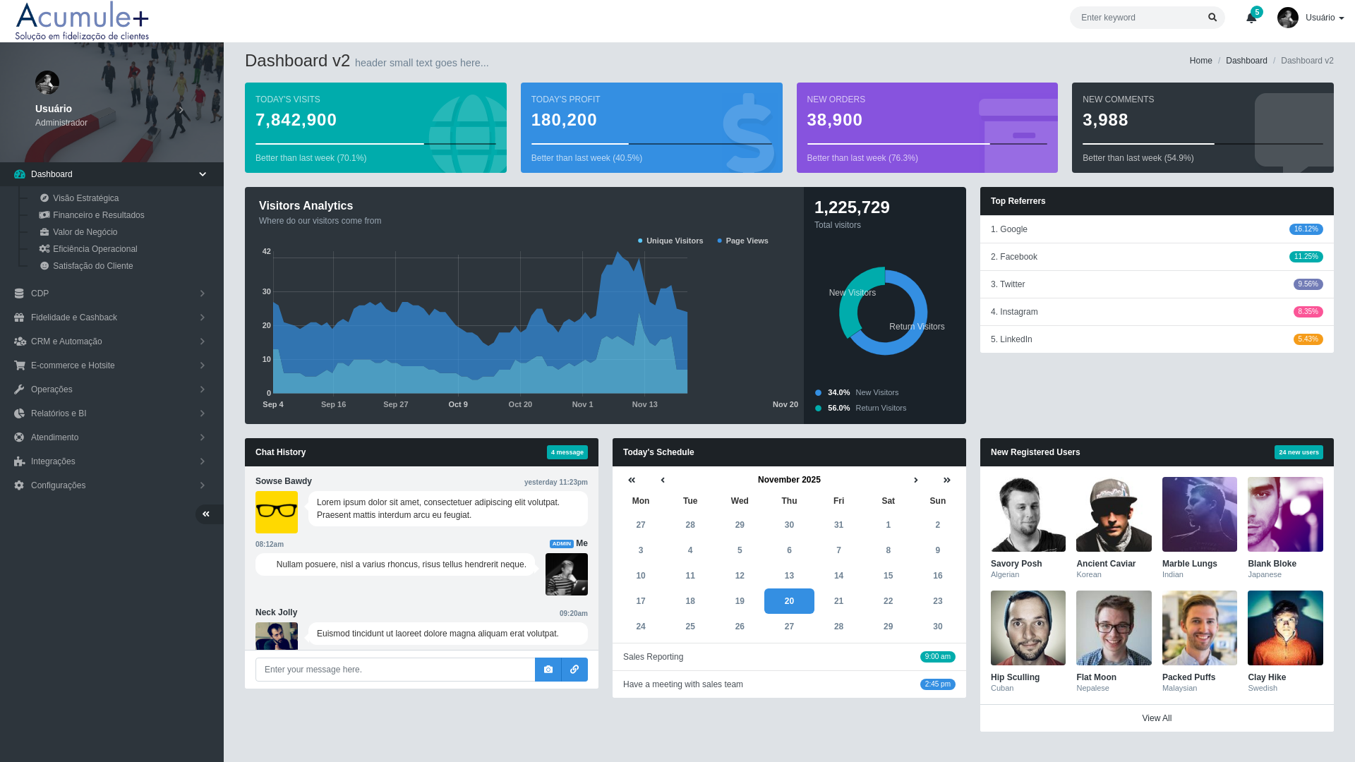website screenshot of https://acumulemais.com.br/