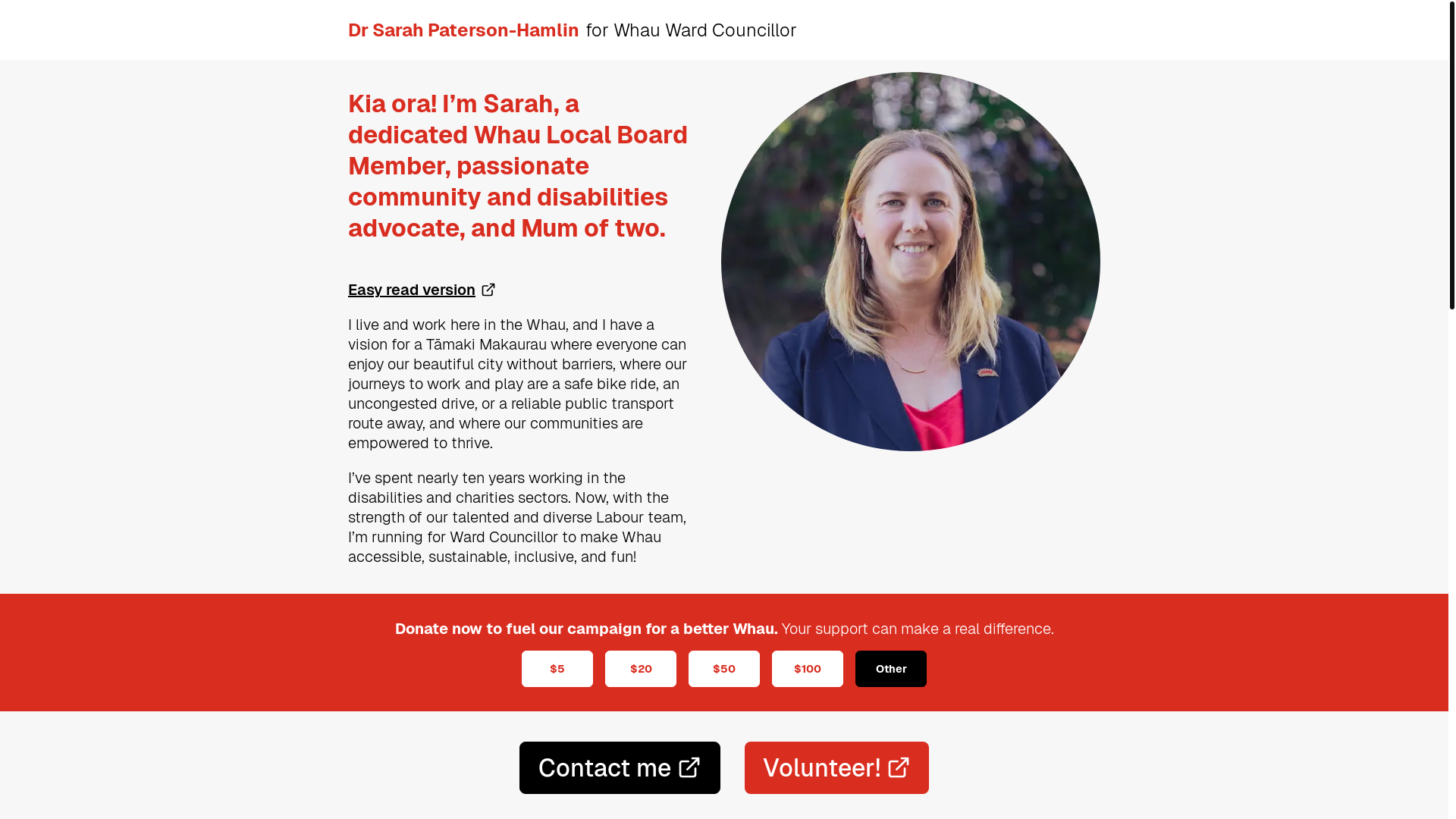 website screenshot of https://sarah-whau.pages.dev/