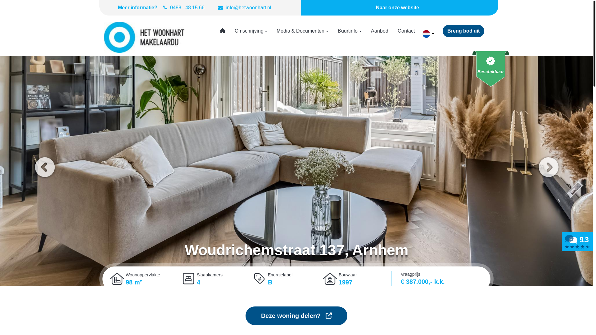 website screenshot of https://woudrichemstraat137.nl/