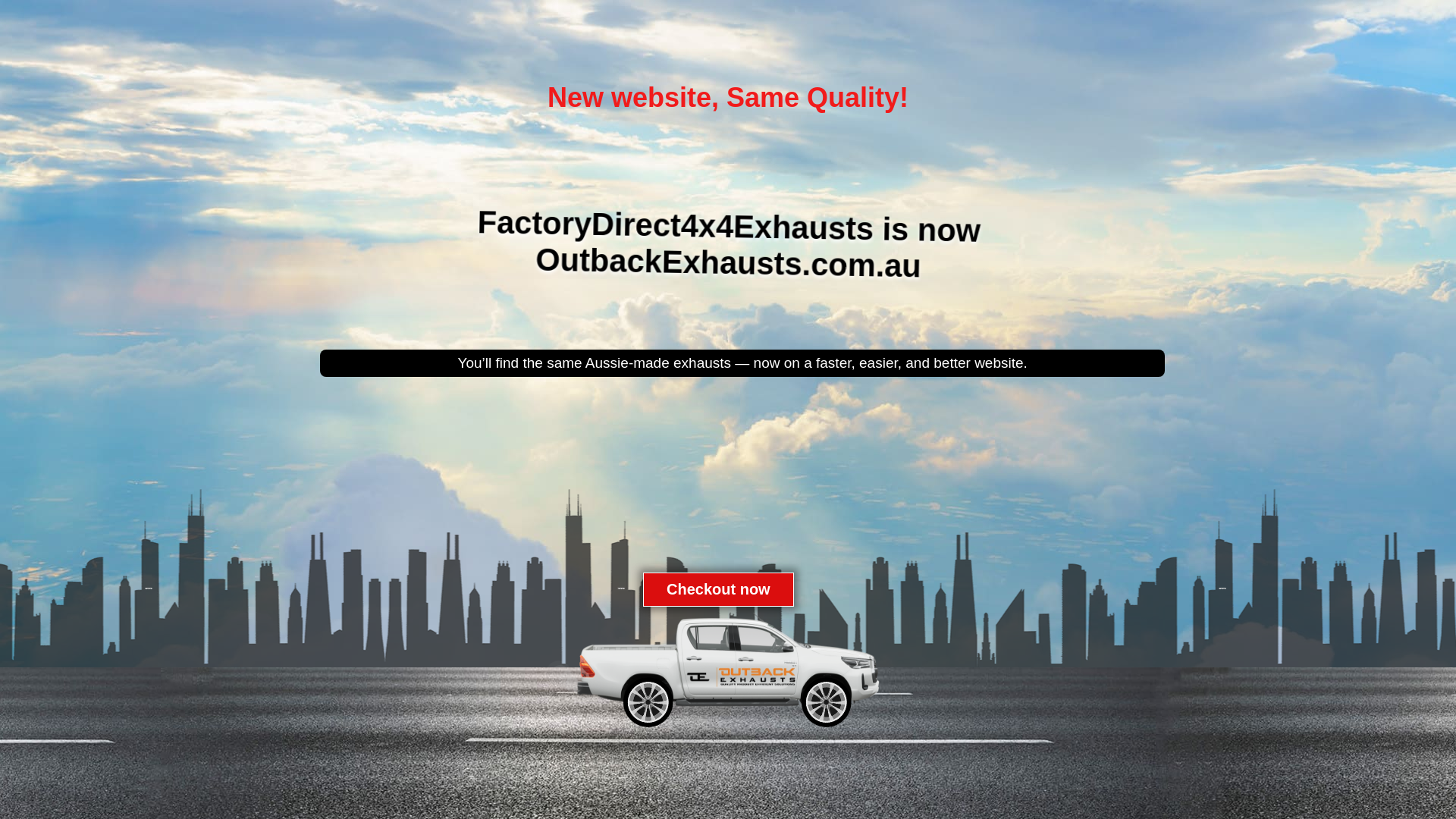 website screenshot of https://www.factorydirect4x4exhausts.com.au/
