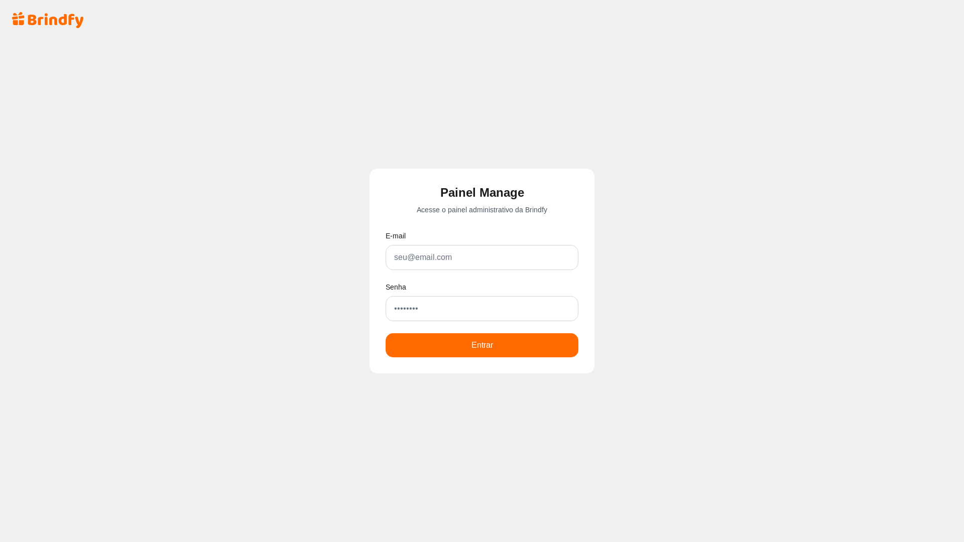 website screenshot of https://brindfy-manage.pages.dev/