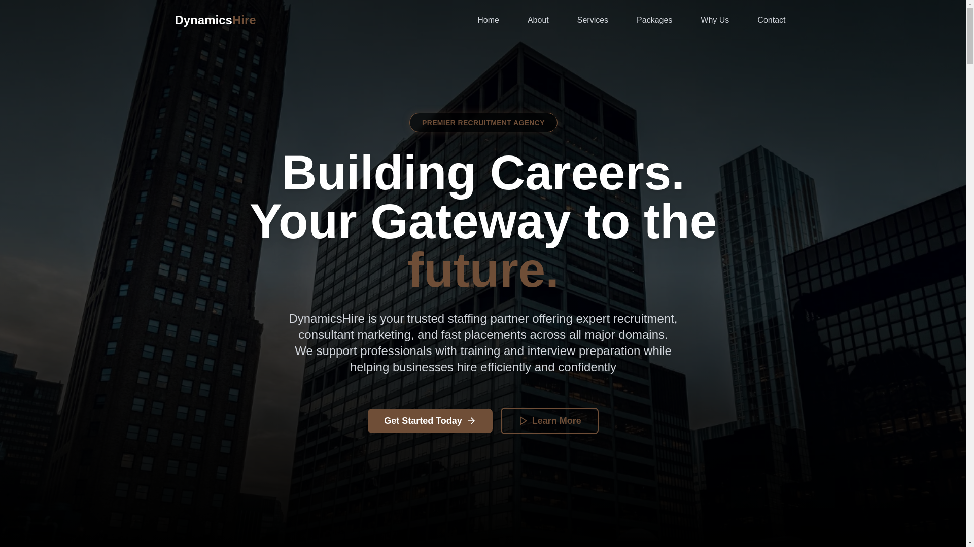 website screenshot of https://dynamicshire.in/