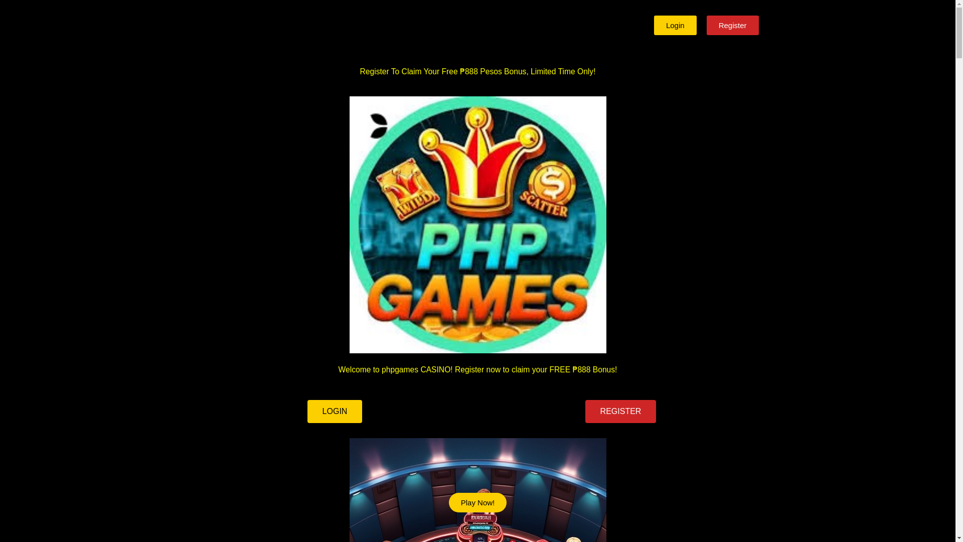 website screenshot of https://phpgamescasino.com/