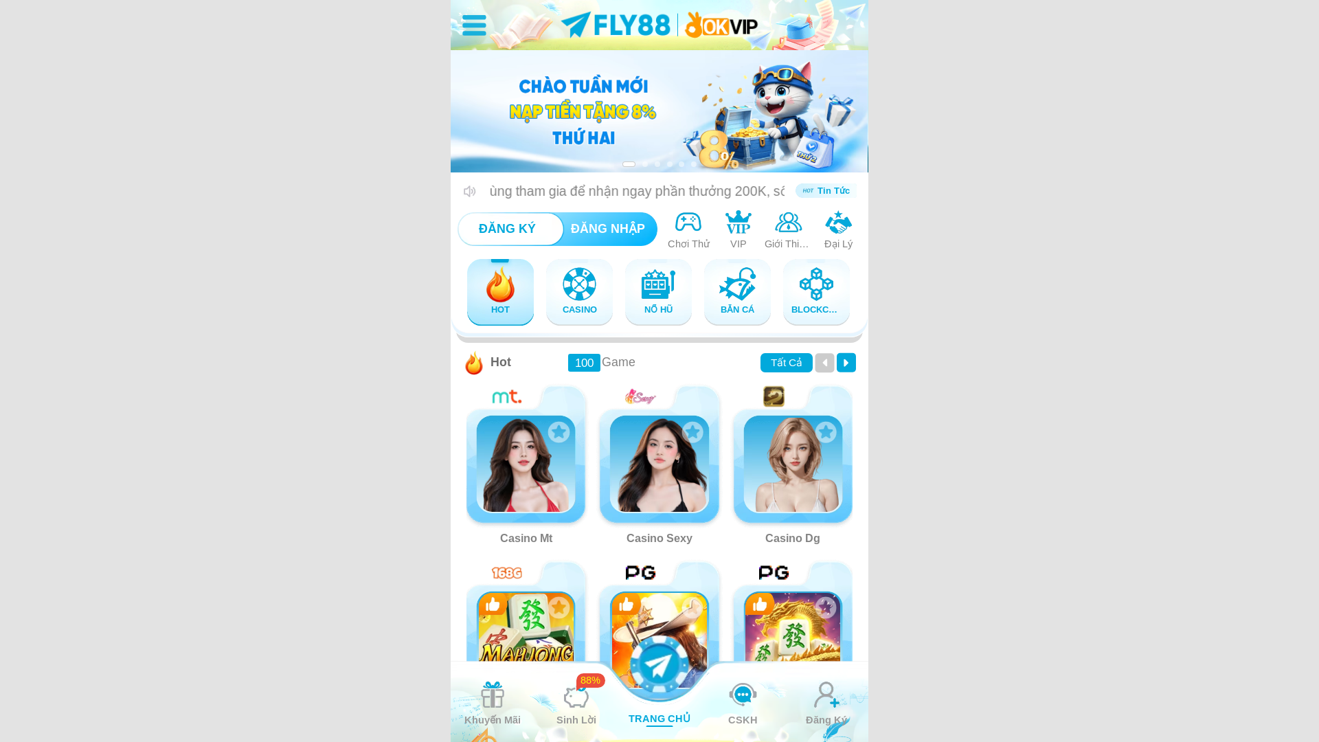 website screenshot of https://fly88vn.live/