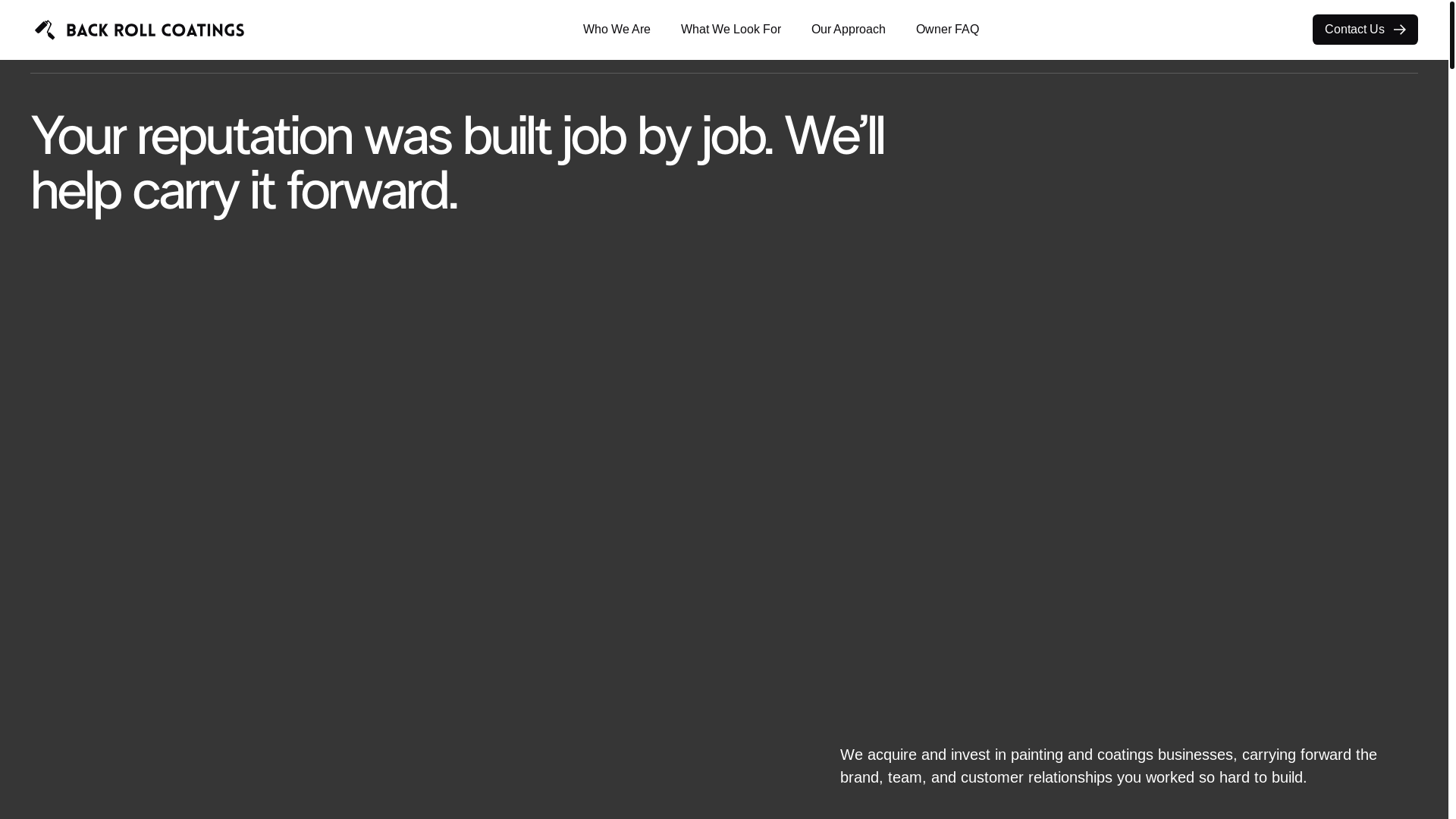 website screenshot of https://backrollcompany.com/