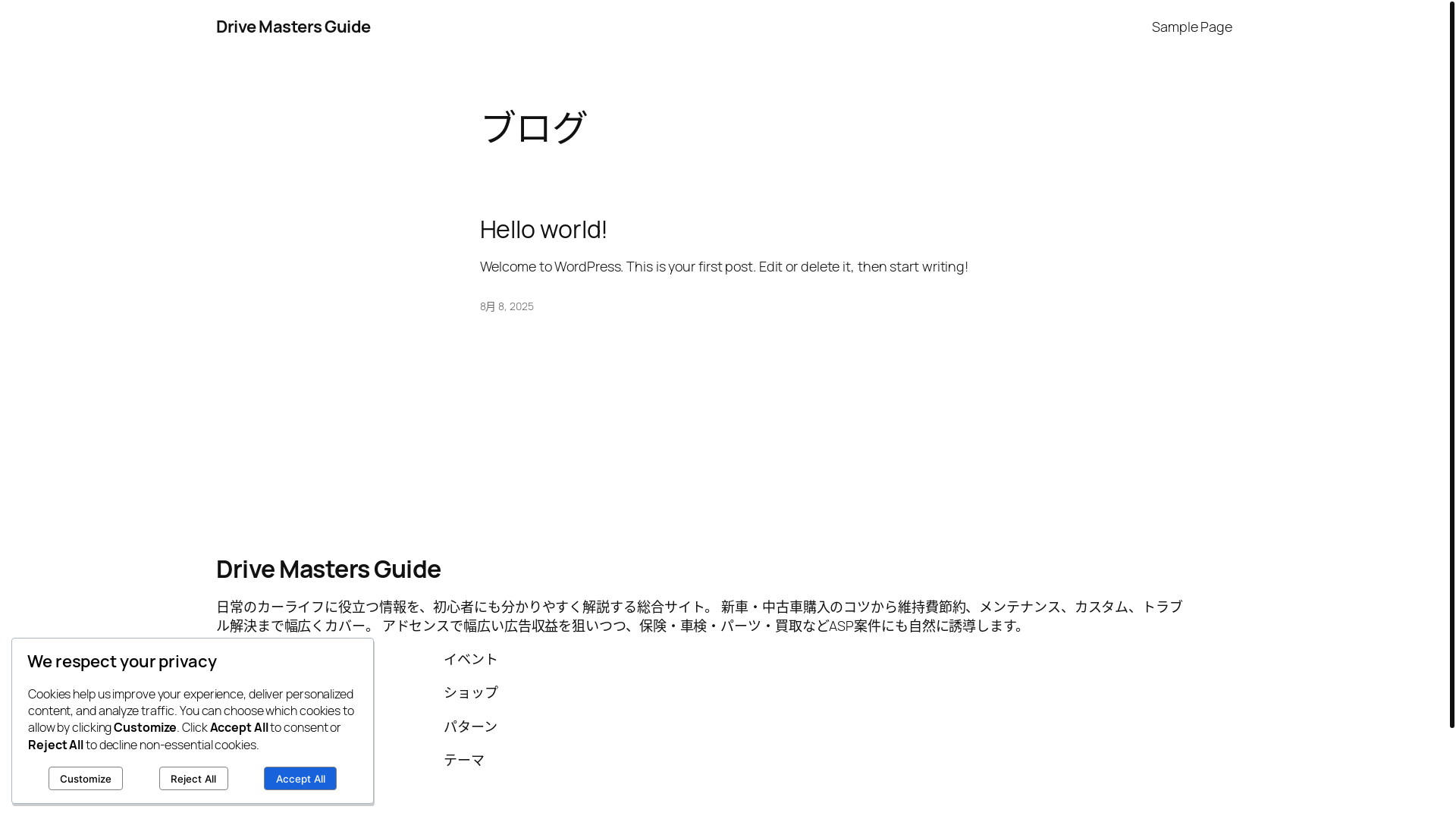 website screenshot of https://drivemastersguide.com/