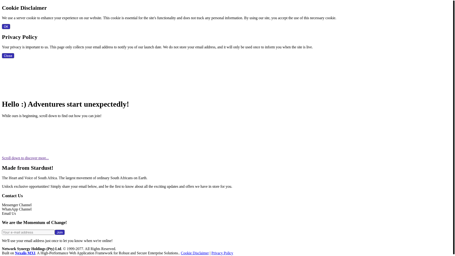 website screenshot of https://mensevansa.co.za/