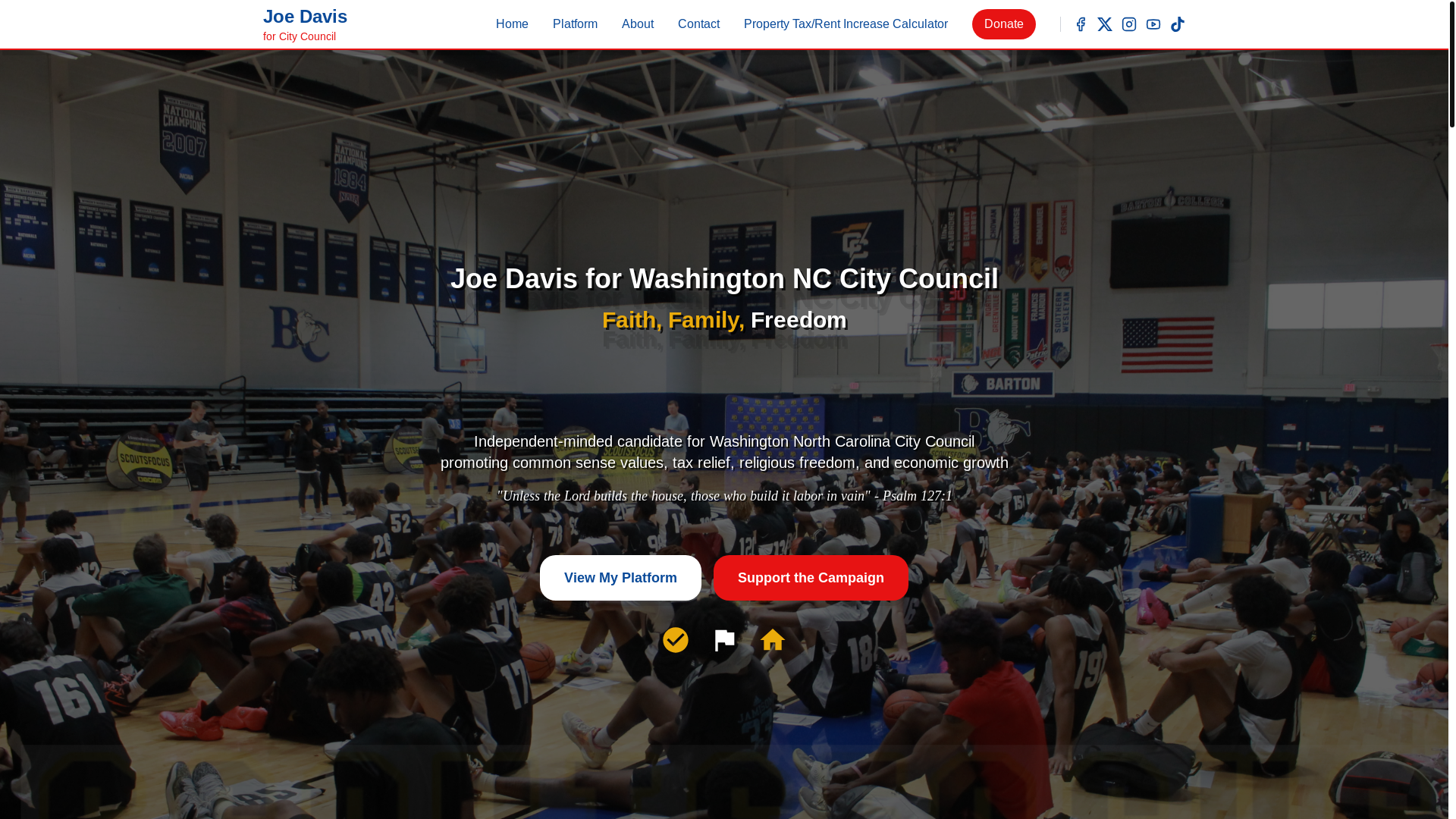 website screenshot of https://joedaviswashingtonnc.com/