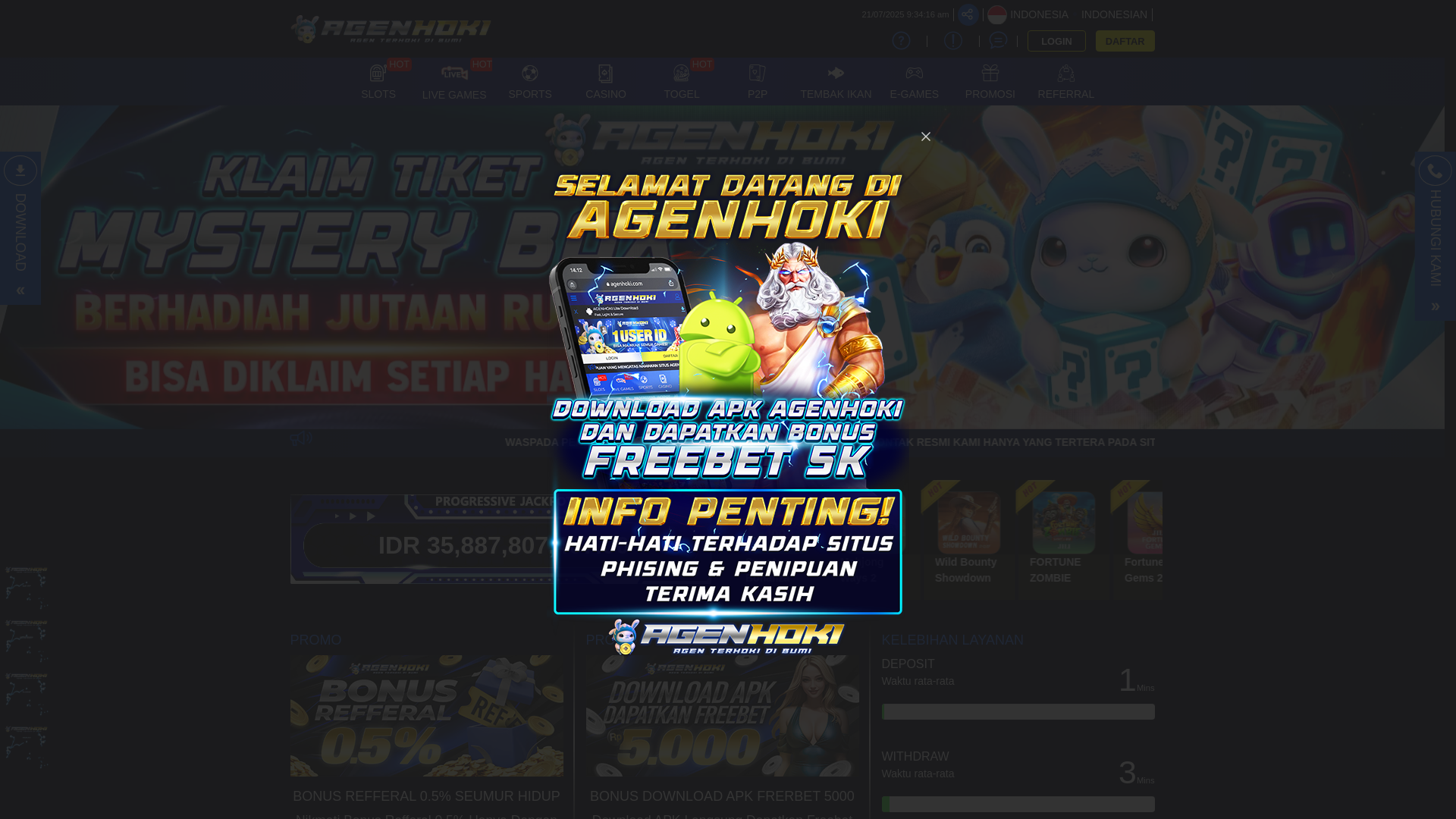 website screenshot of https://agenhokijp.baby/