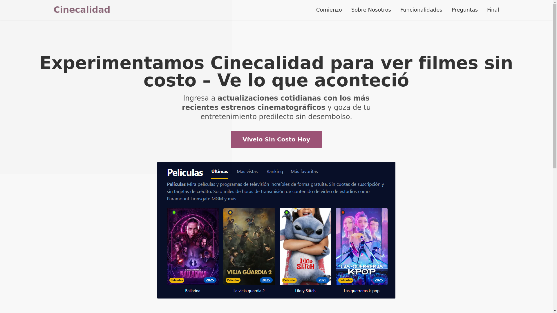 website screenshot of https://cinecalidad-8t9r.pages.dev/