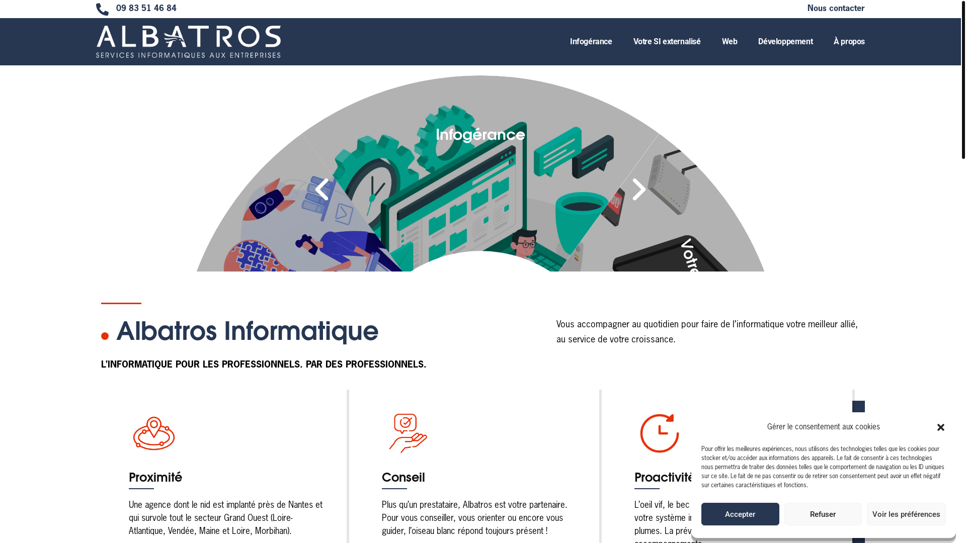 website screenshot of https://albatros-info.fr/