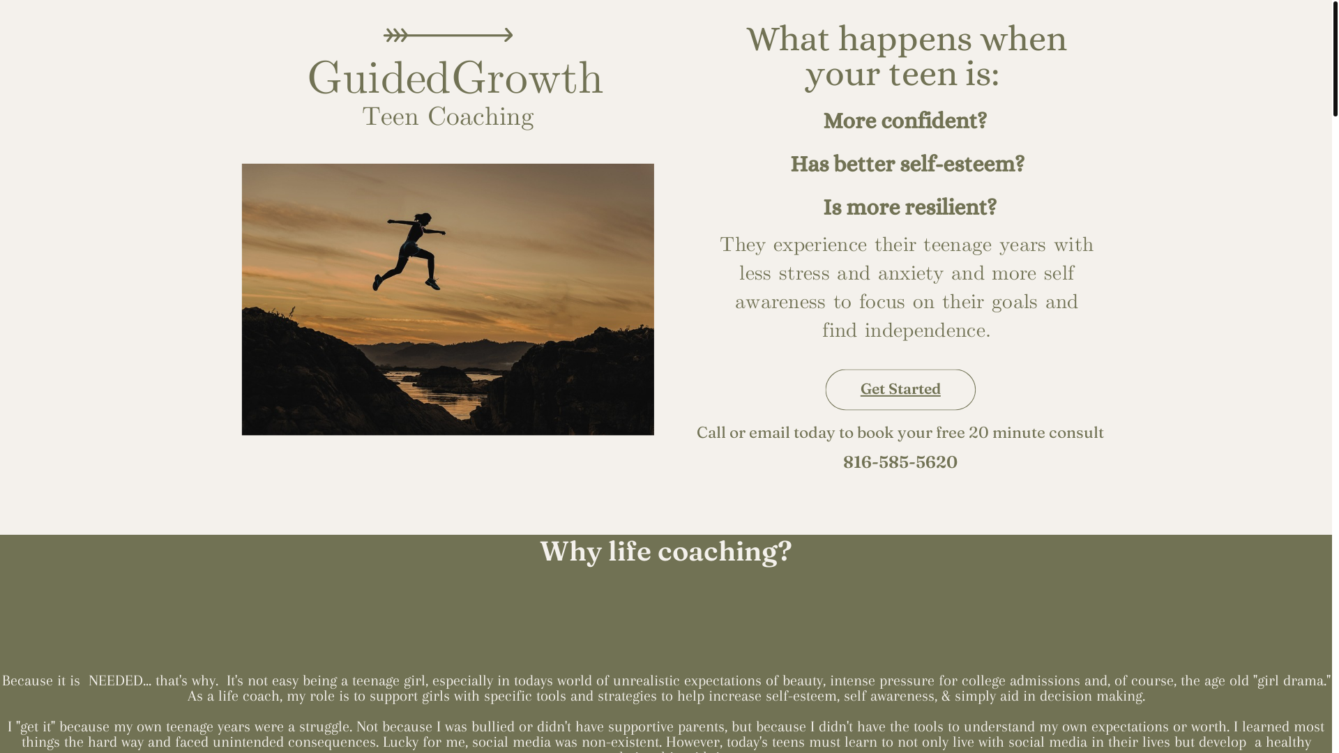 website screenshot of https://guidedgrowthteencoaching.org/