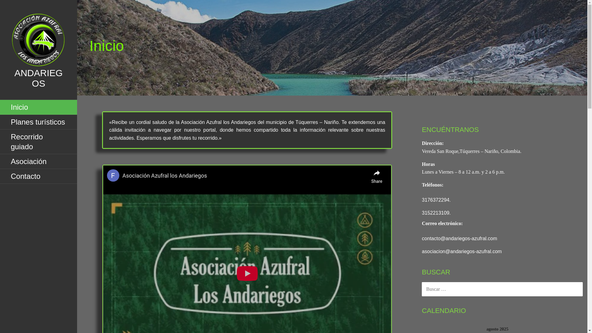 website screenshot of https://andariegos-azufral.com/