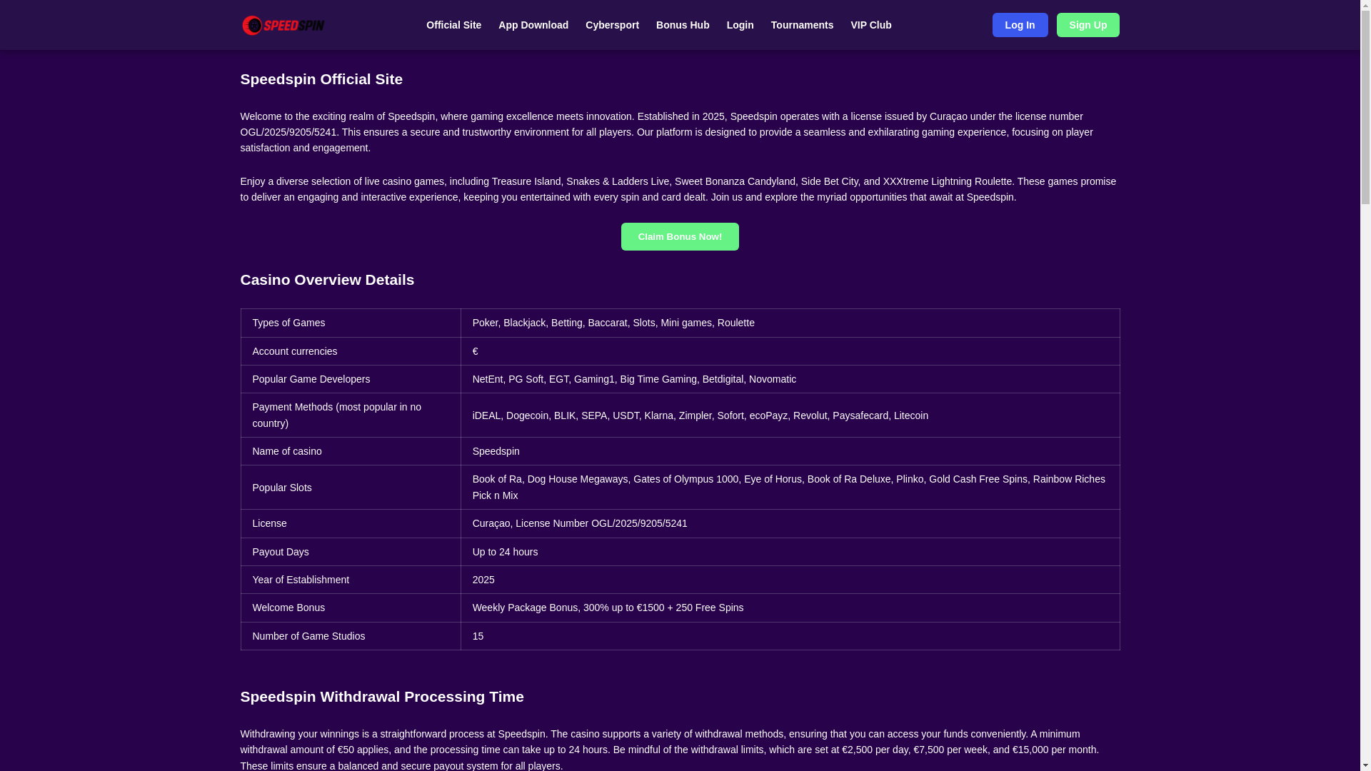 website screenshot of https://speedspin-casino.pages.dev/