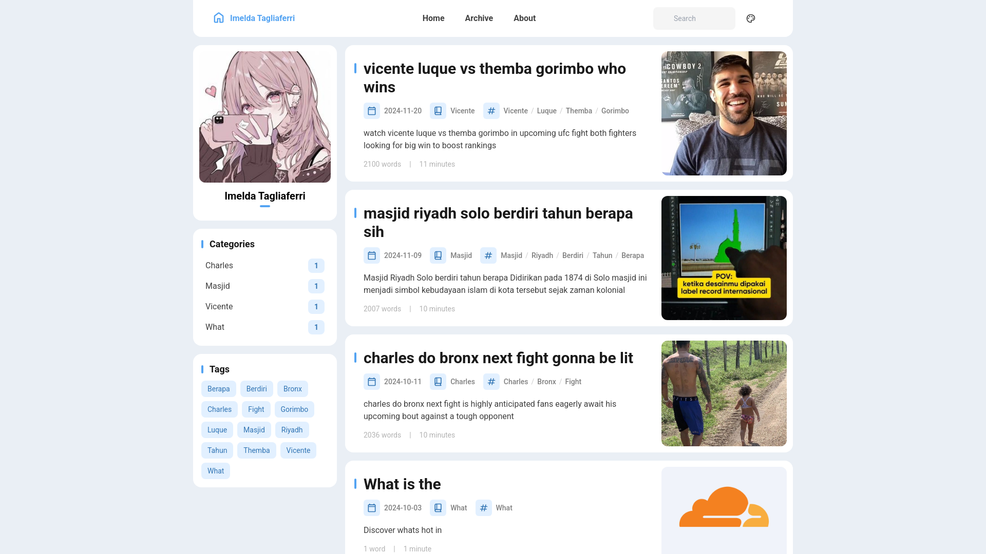website screenshot of https://imelda-tagliaferri.pages.dev/