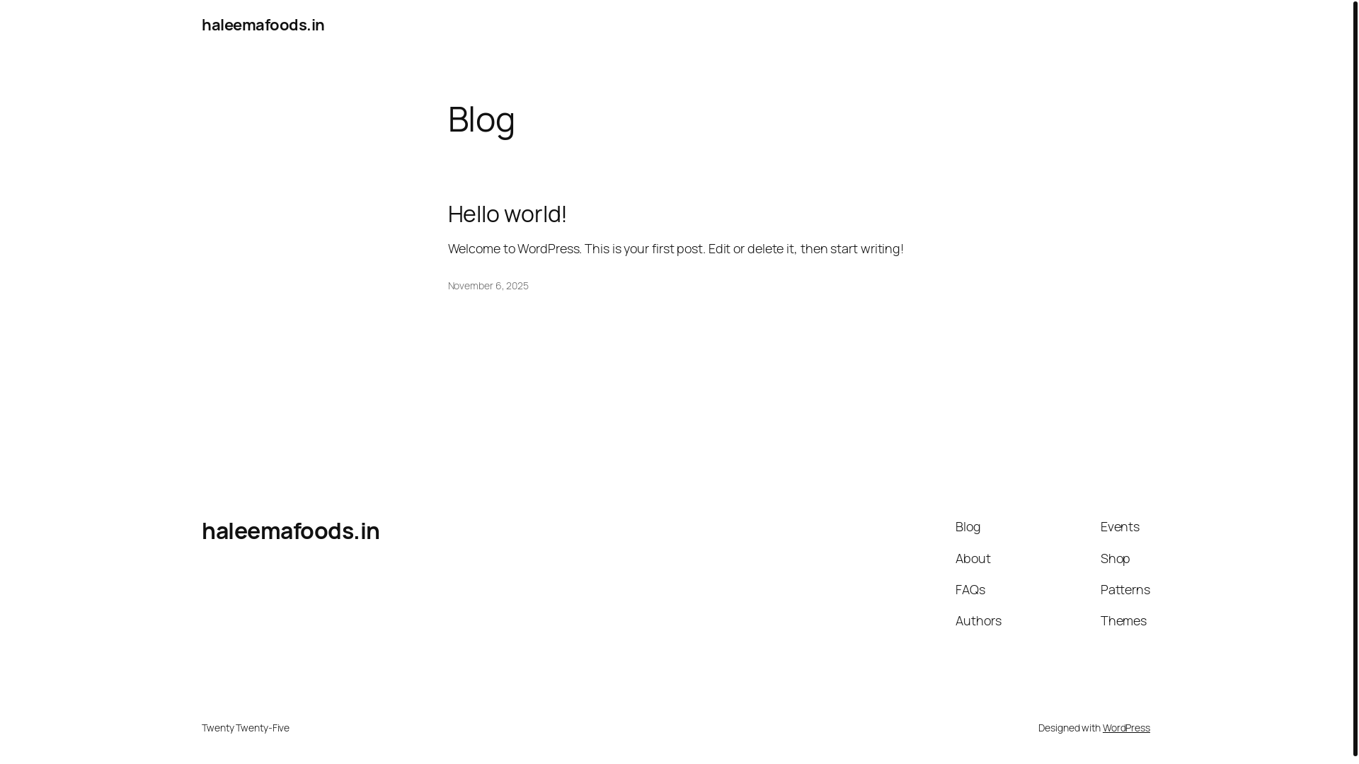 website screenshot of https://haleemafoods.in/