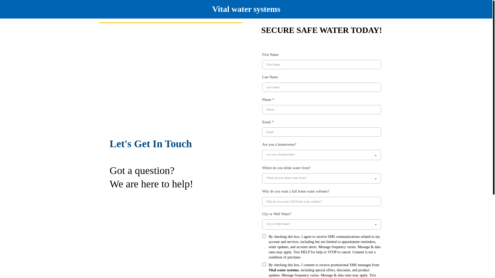 website screenshot of https://vitalwstersystemstx.com/